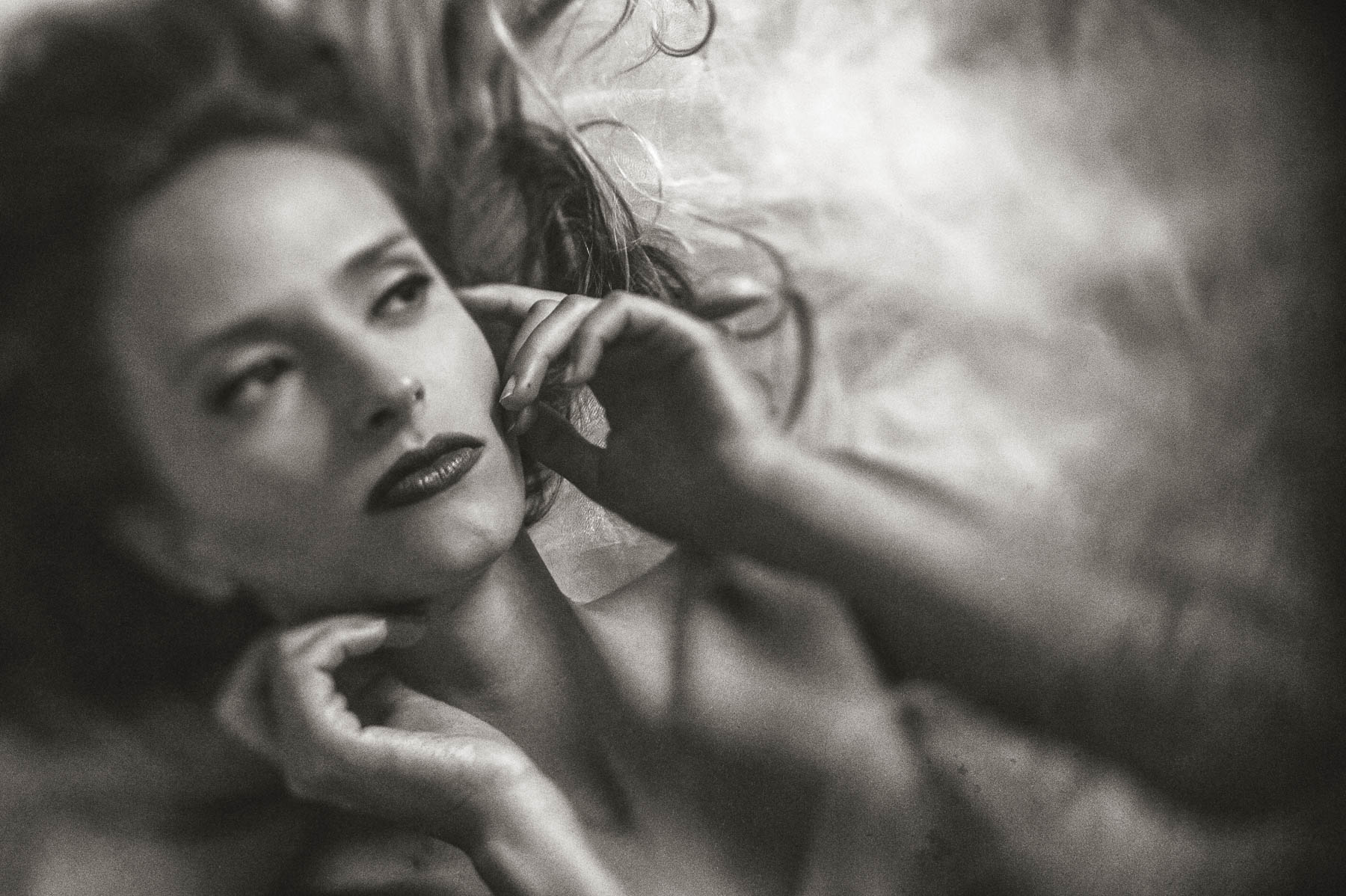 Beautiful model in Tulle photographed in black and white by Rick ...