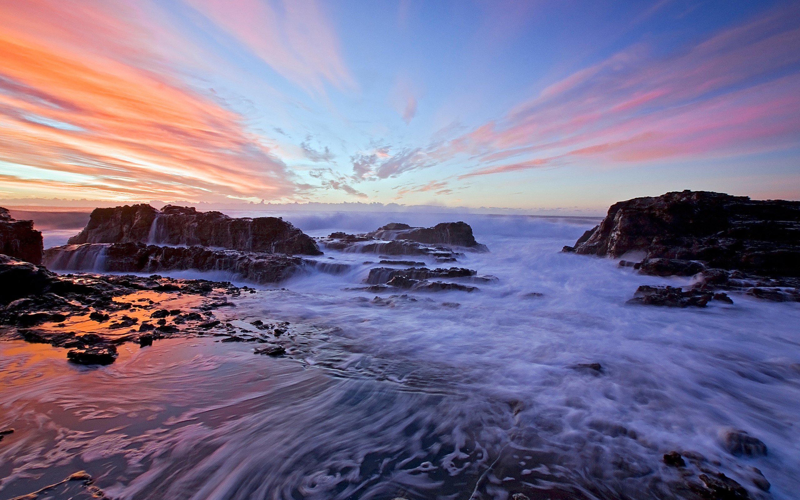 Ocean Sea: Rocks Beauty Peaceful Reflection Waves Lovely Clouds ...