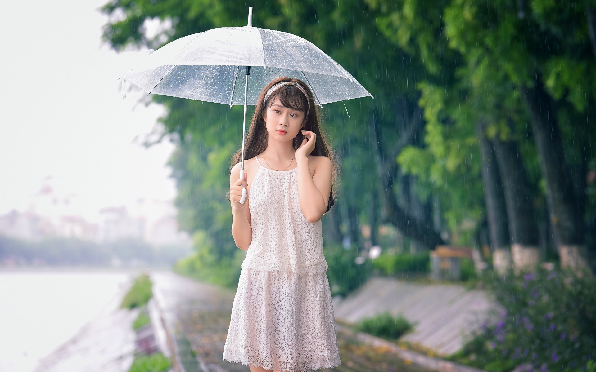 Beauty with umbrella photo