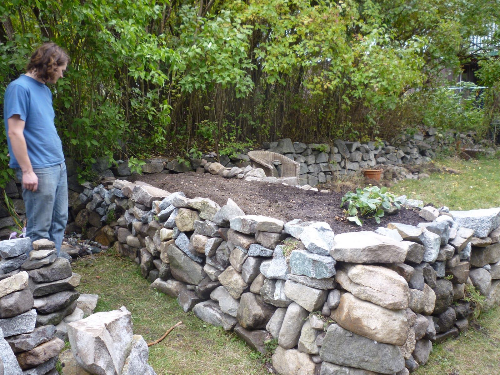 Concrete Raised Bed wall garden | Raised rock garden bed - awaiting ...