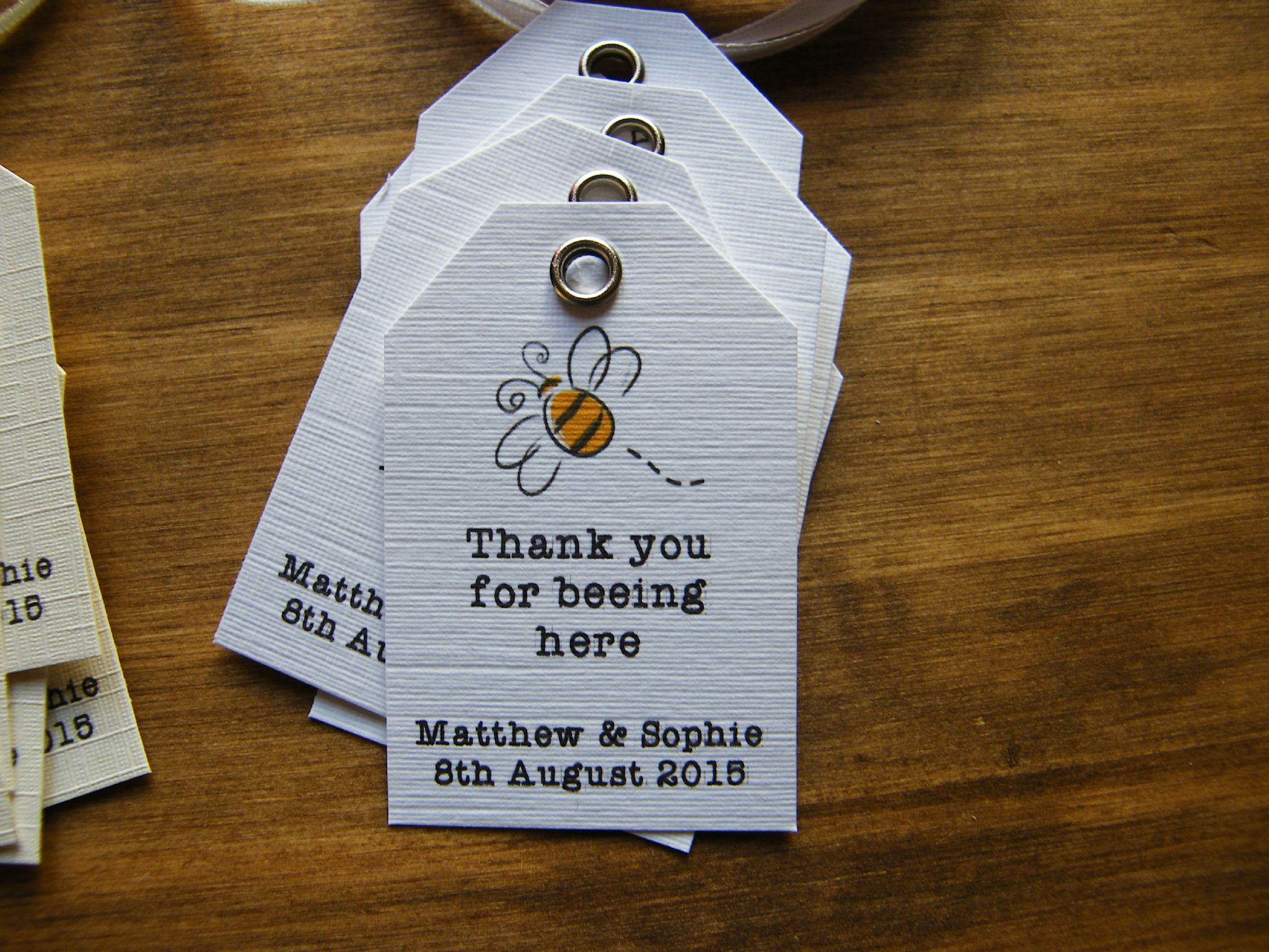 Personalised Wedding Favour Thank you for beeing here Tags -Vintage ...