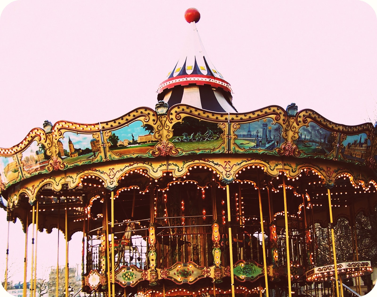 The Art Girl Jackie: Parisian Carousel Painting with Gold Leaf