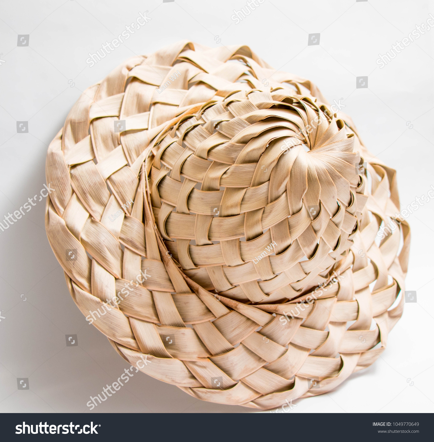 Coconut Leaf Hat Palm Leaves Stock Photo (Royalty Free) 1049770649 ...