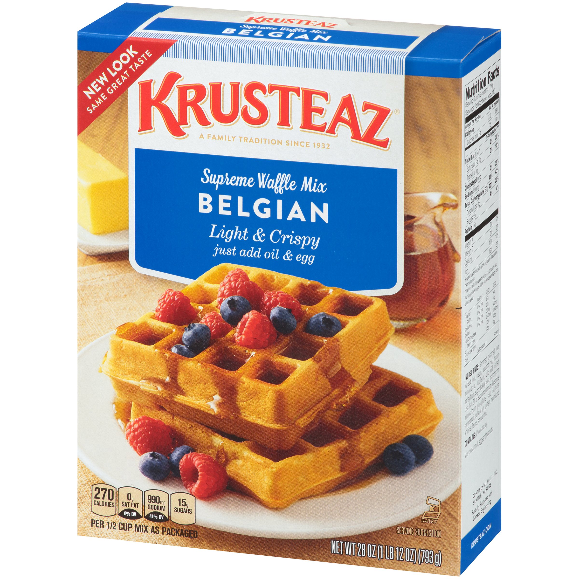 Krusteaz Light & Crispy Belgian Waffle Mix, 28 Oz - Walmart.com