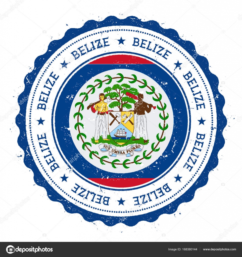 Grunge rubber stamp with Belize flag Vintage travel stamp with ...