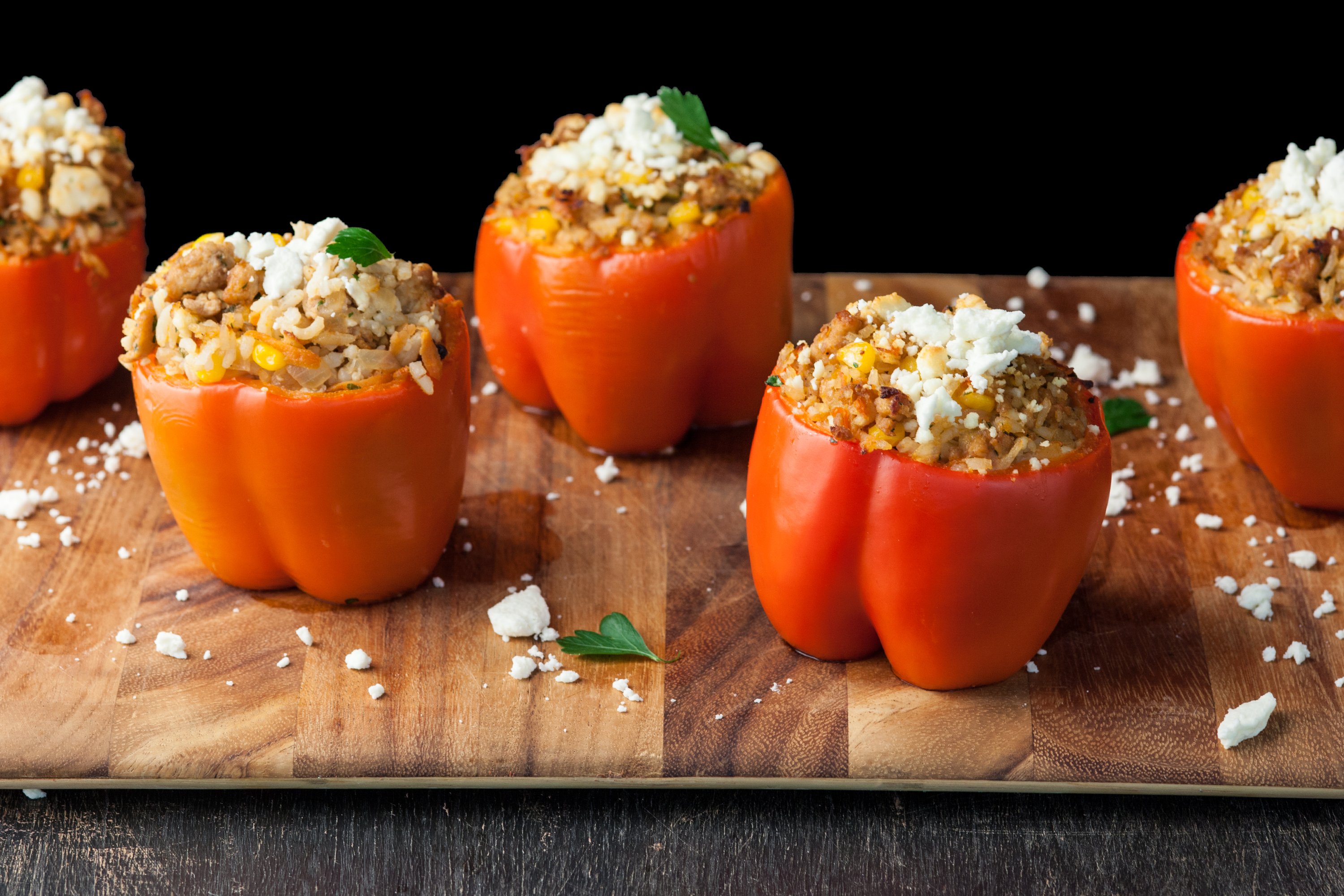 Stuffed Red Bell Peppers with Ground Chicken Recipe - Chowhound