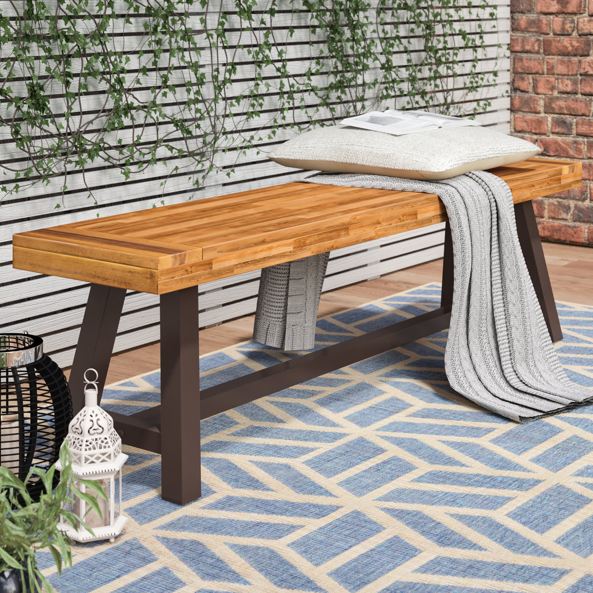 World Menagerie Levy Outdoor Wood Picnic Bench & Reviews | Wayfair