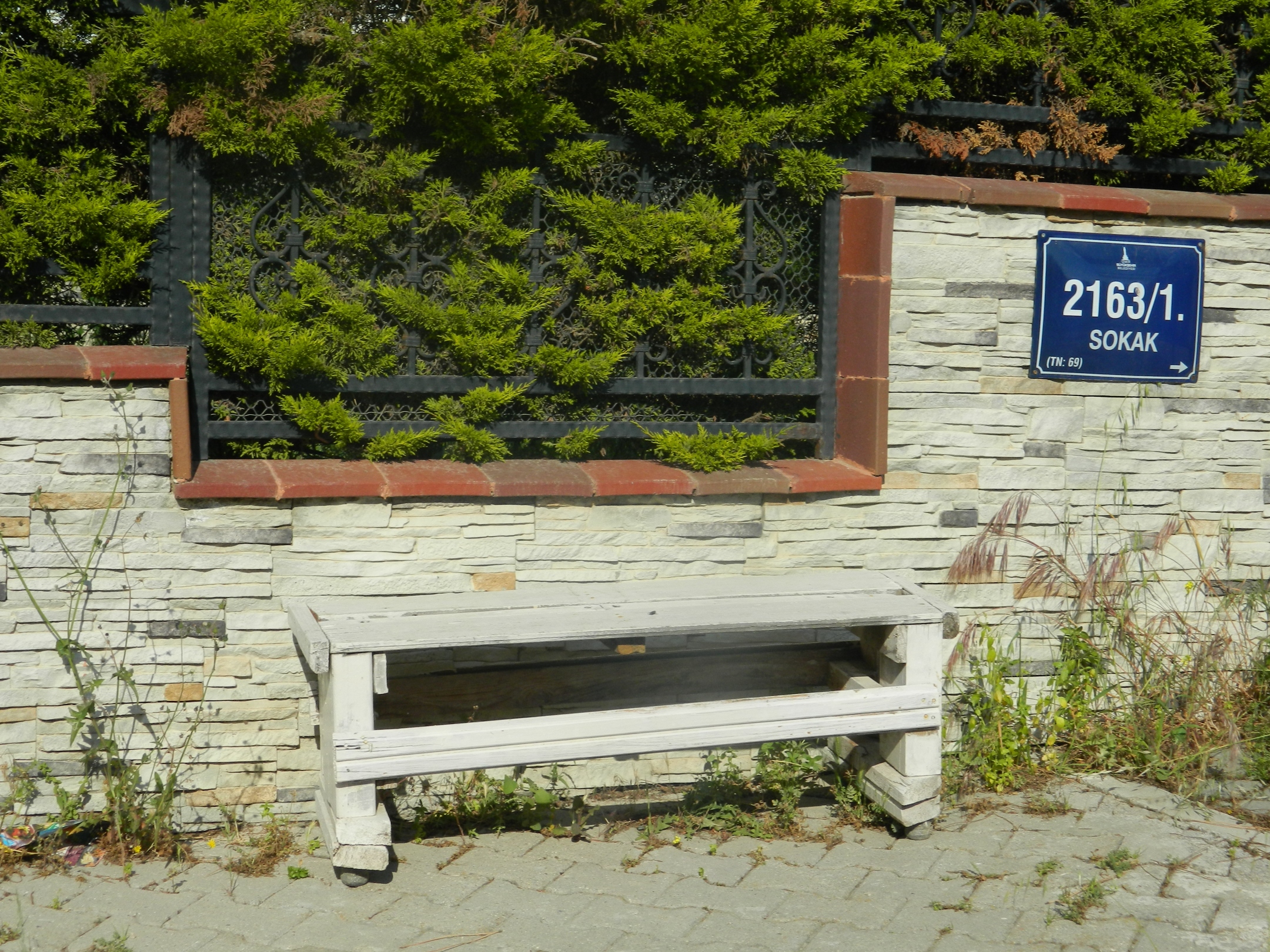 Bench in the street photo
