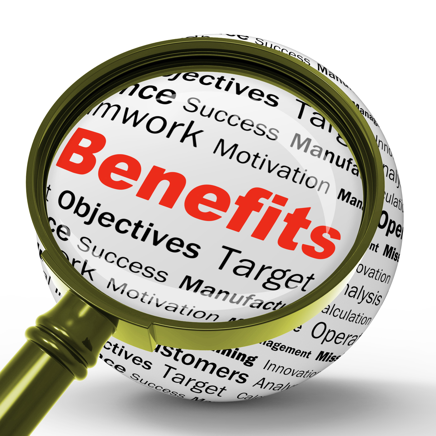 Benefits magnifier definition means advantages or monetary bonuses photo