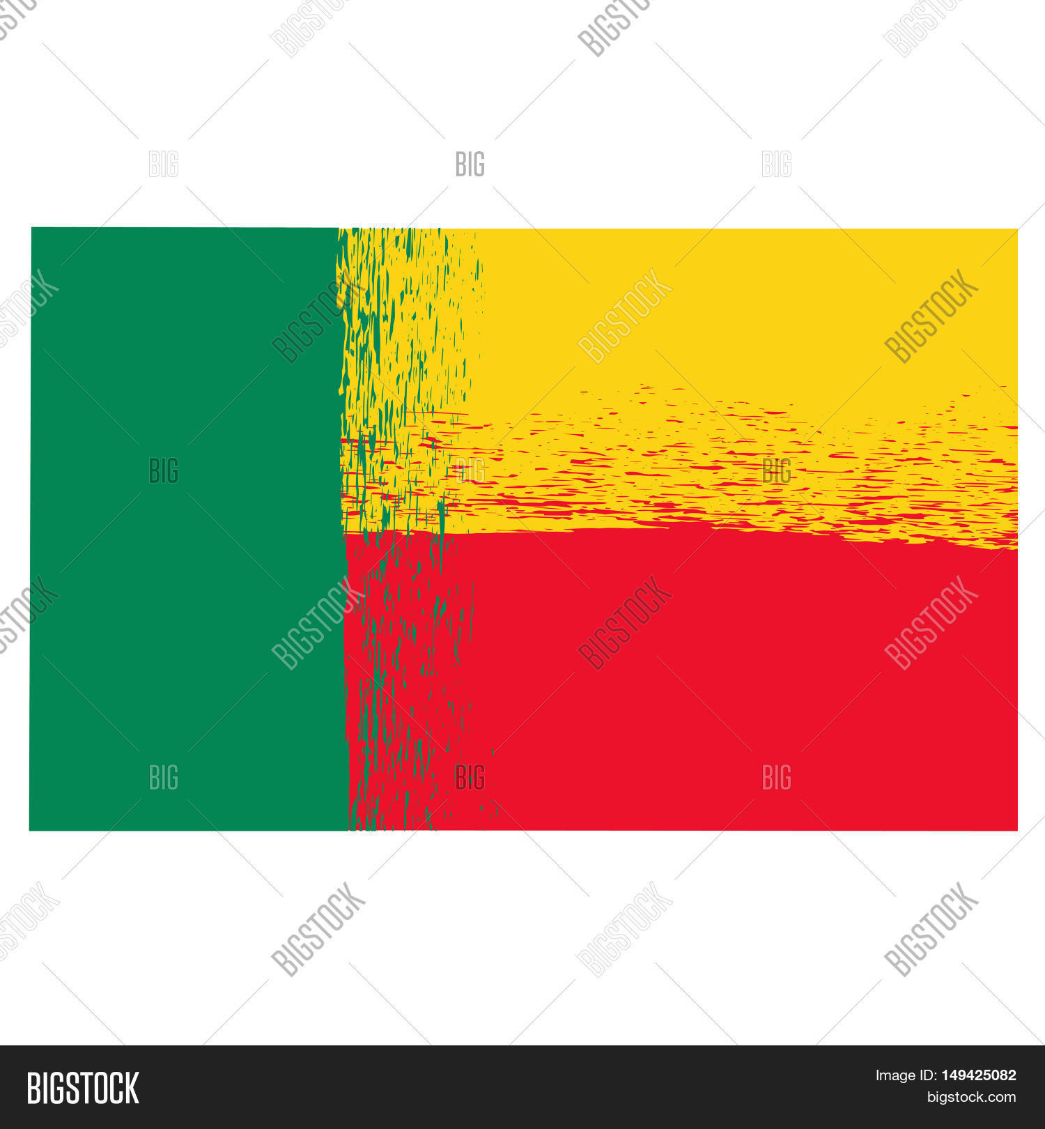 Imagen y foto National Grunge Flag Benin Isolated | Bigstock