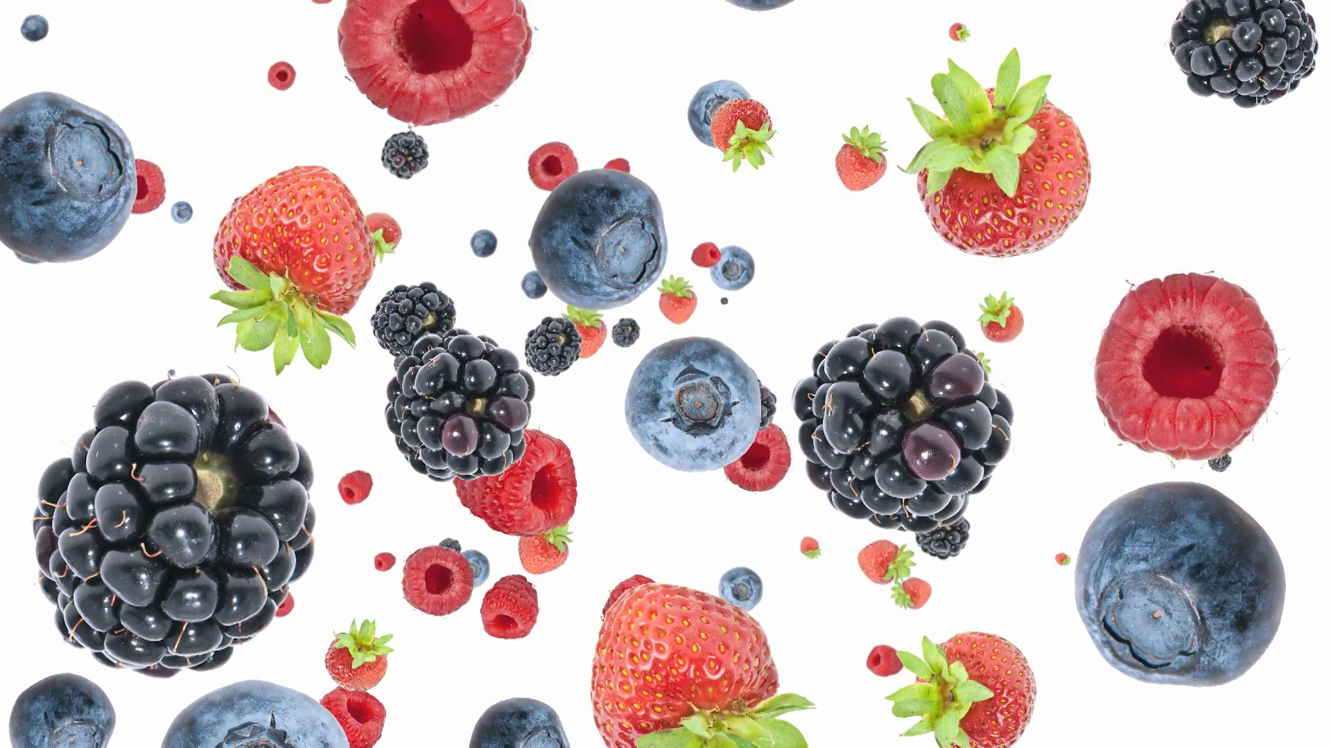 Mixed Berries falling down on white background Stock Video Footage ...