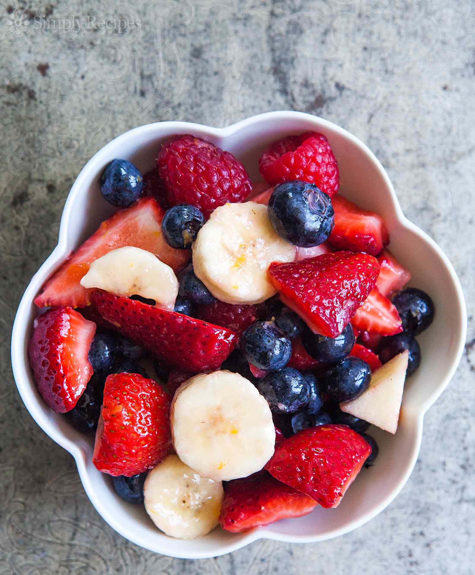 Berries and Banana Fruit Salad Recipe | SimplyRecipes.com