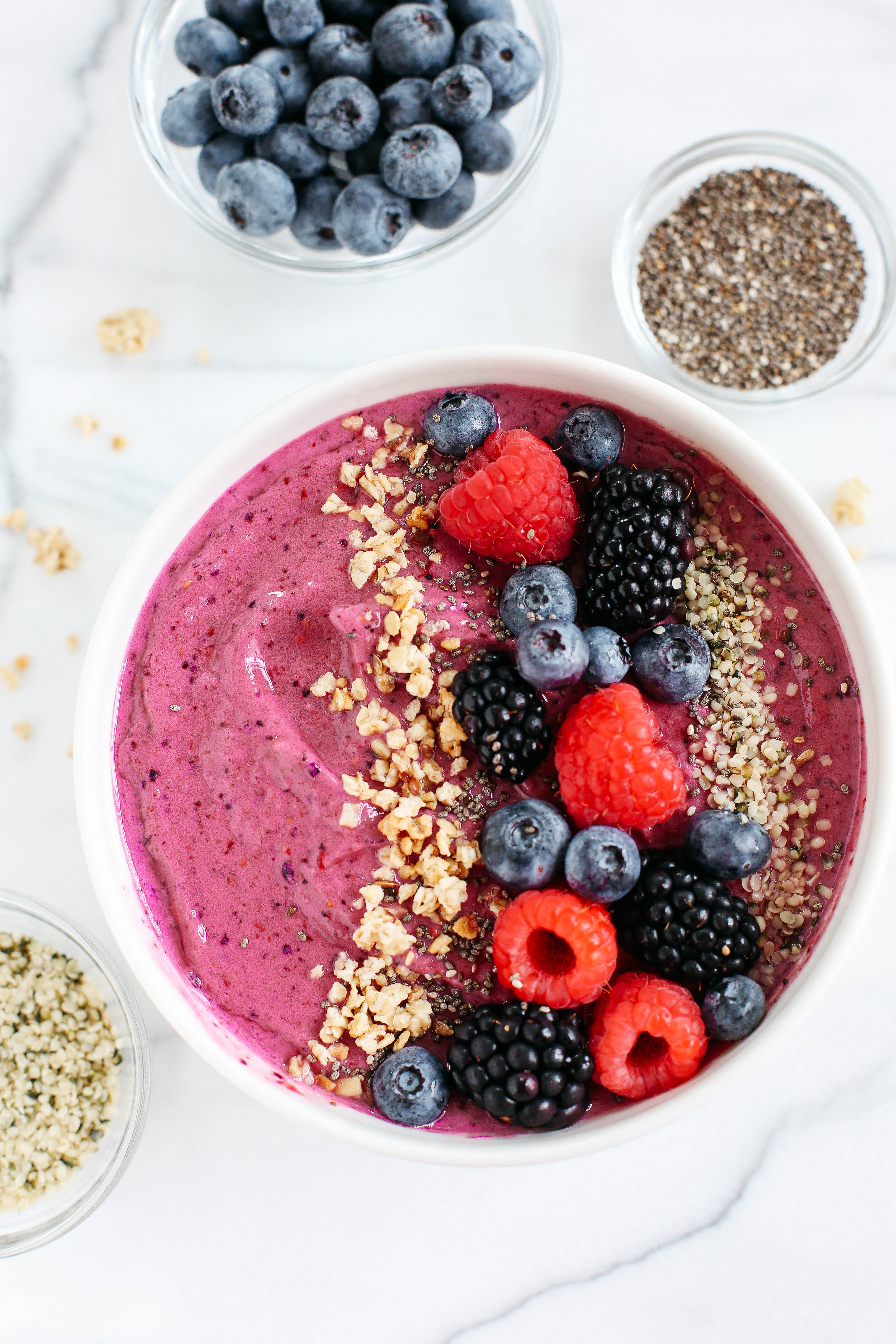 Triple Berry Smoothie Bowl - Eat Yourself Skinny