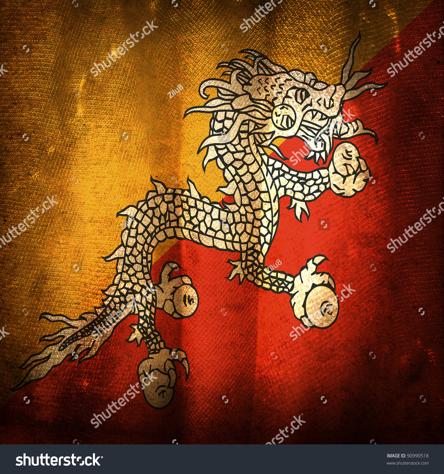 Old Grunge Flag Bhutan Stock Photo (Safe to Use) 90990518 - Shutterstock