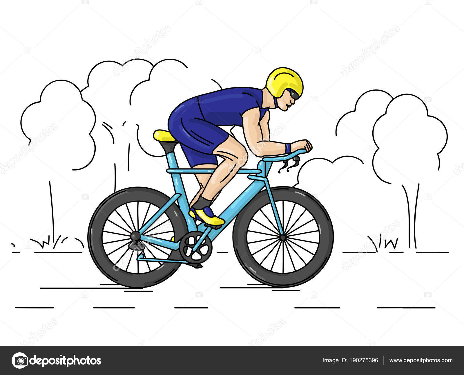 bicycle rider illustration — Stock Vector © marinaionova #190275396