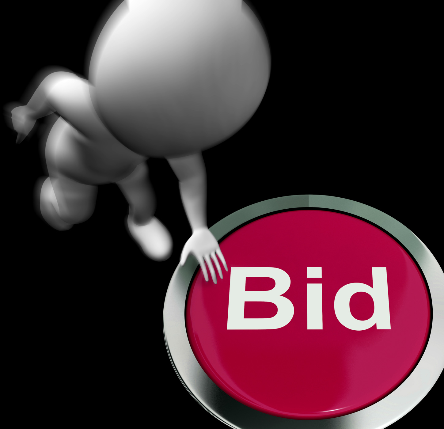 Bid pressed shows auction buying and selling photo
