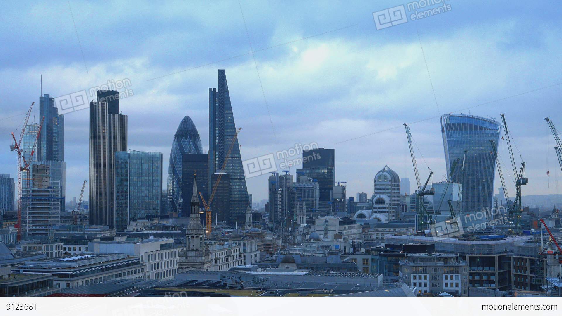 Aerial View Over The City Of London - Big Office Buildings Stock ...
