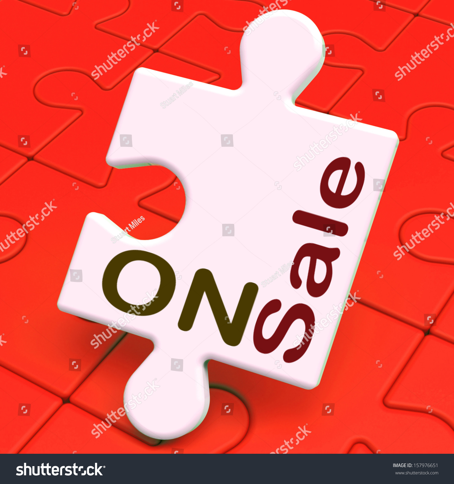 On Sale Puzzle Showing Reduction Savings Stock Illustration ...
