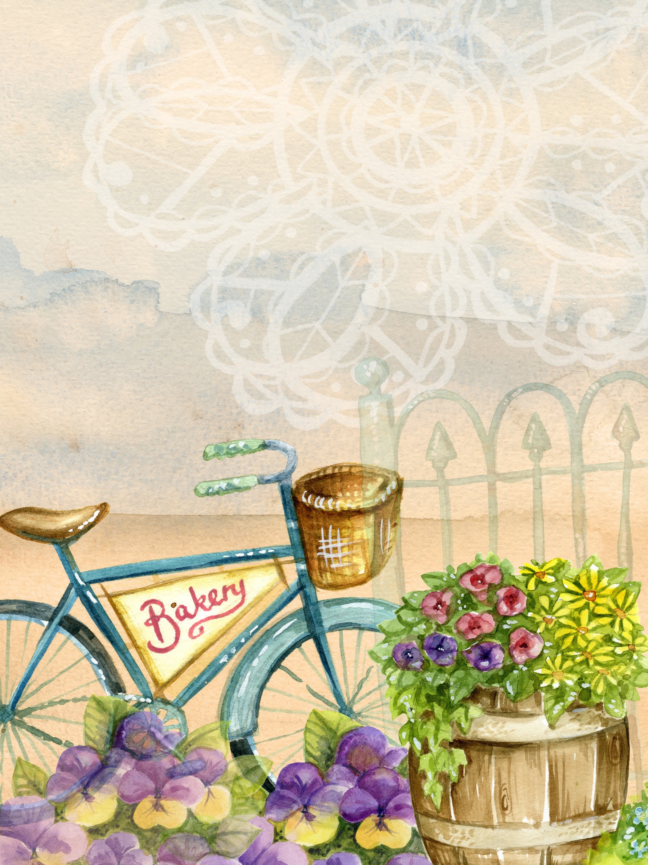 Bike in flower shop photo
