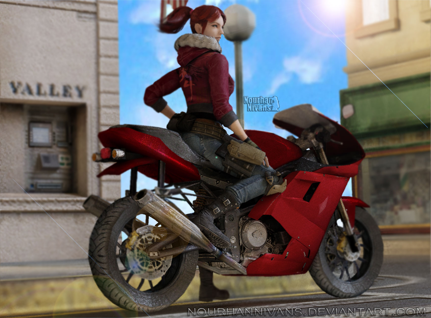 Claire the biker by NourhanNivans on DeviantArt