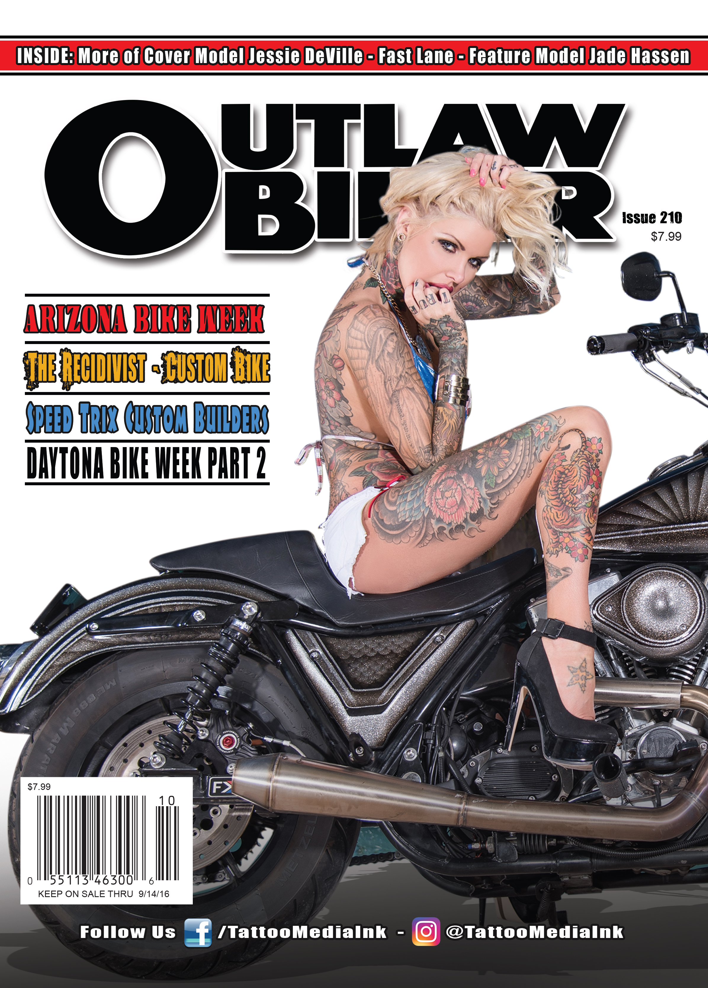 Outlaw Biker Magazine Issue #210 - Tattoo Media Ink Publishers of. 