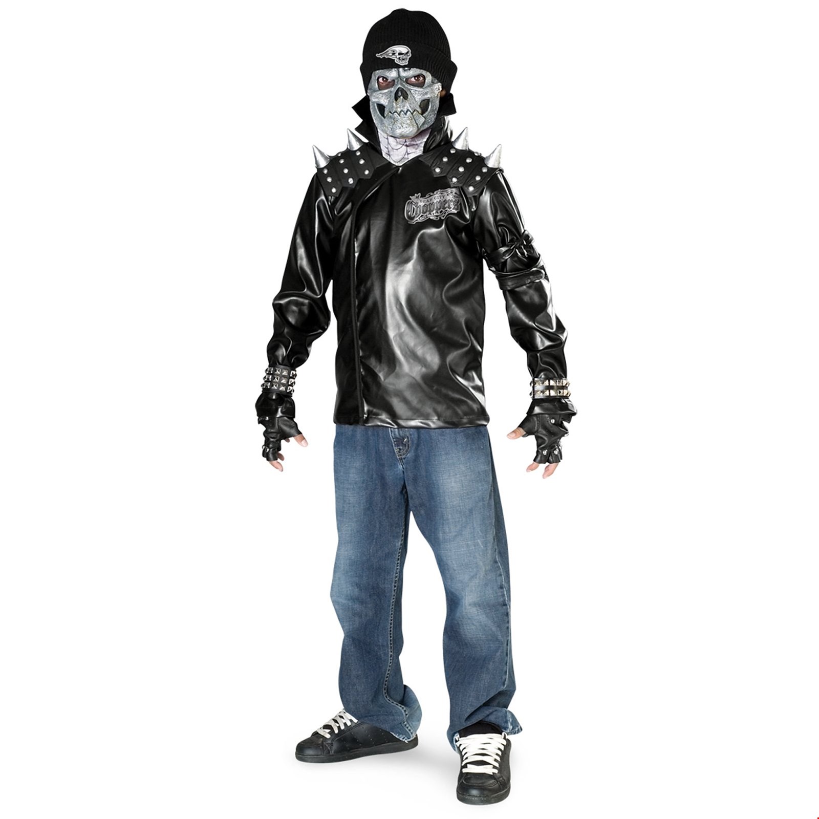 Metal Skull Biker Teen Costume | BuyCostumes.com