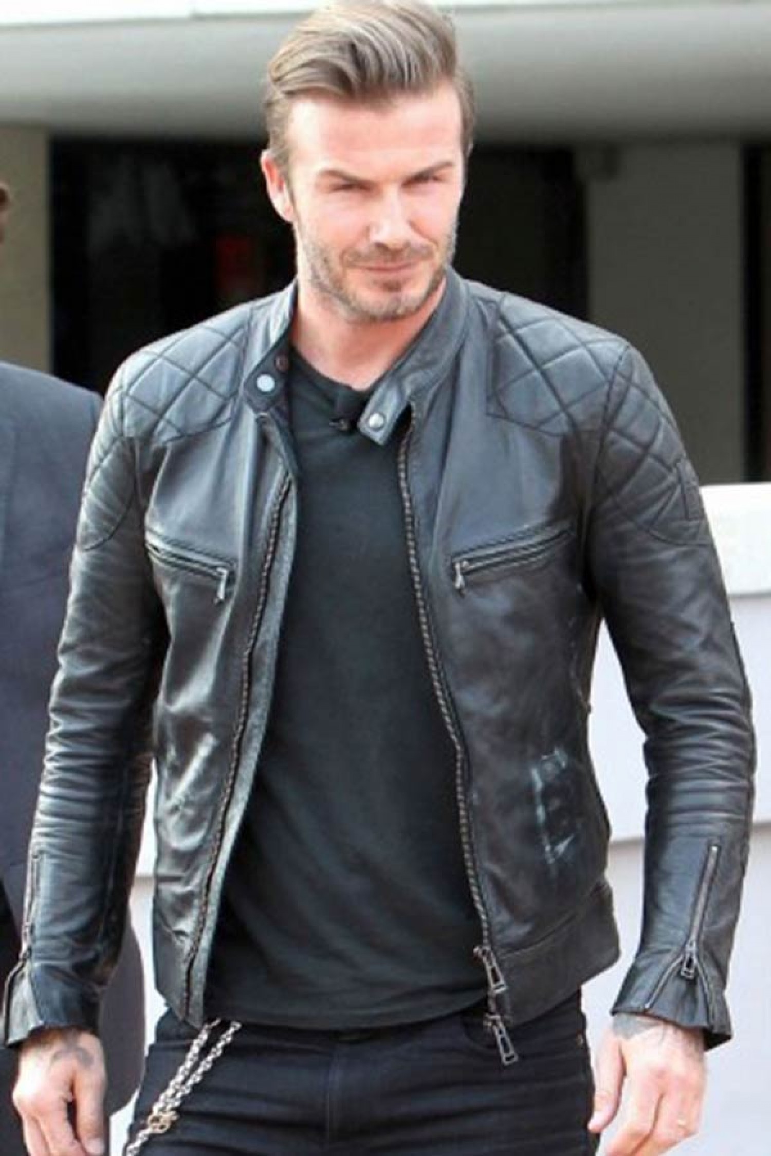 David Beckham Biker Leather Jacket | Visual.ly