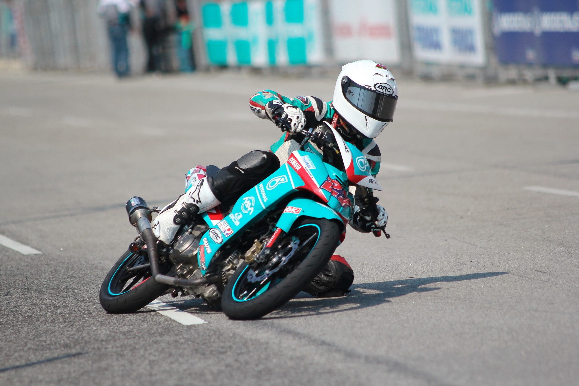Biker Riding a Teal Sport Bike, Action, Motorcycle, Thrill, Sport, HQ Photo
