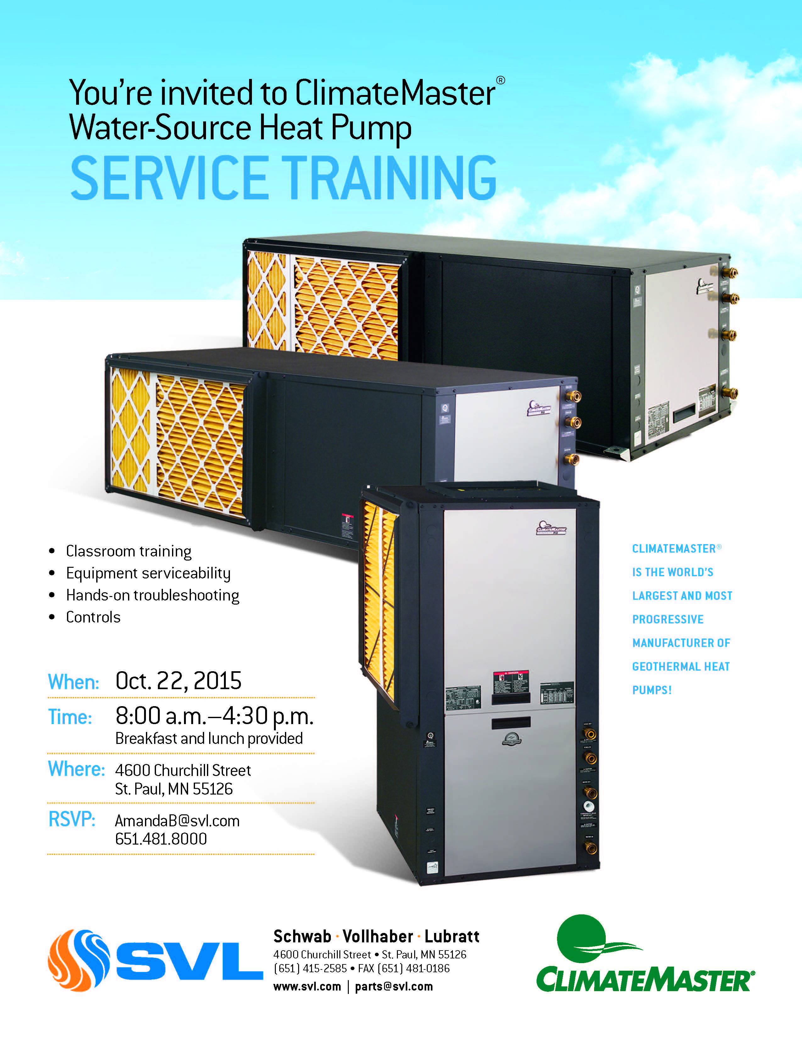 Service Training | ClimateMaster Water-Source Heat Pump - SVL, Inc ...