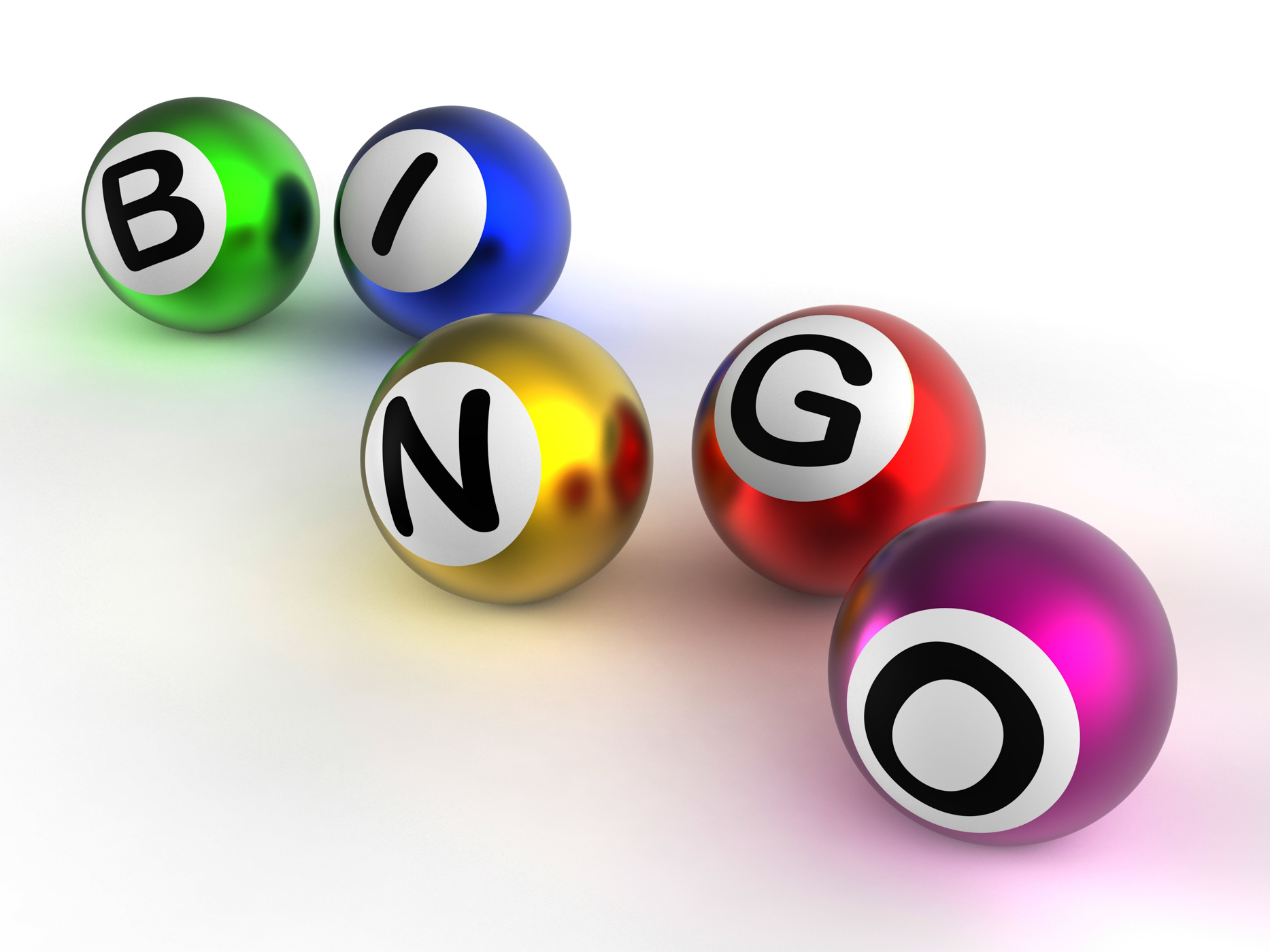 Bingo balls showing luck at lottery photo