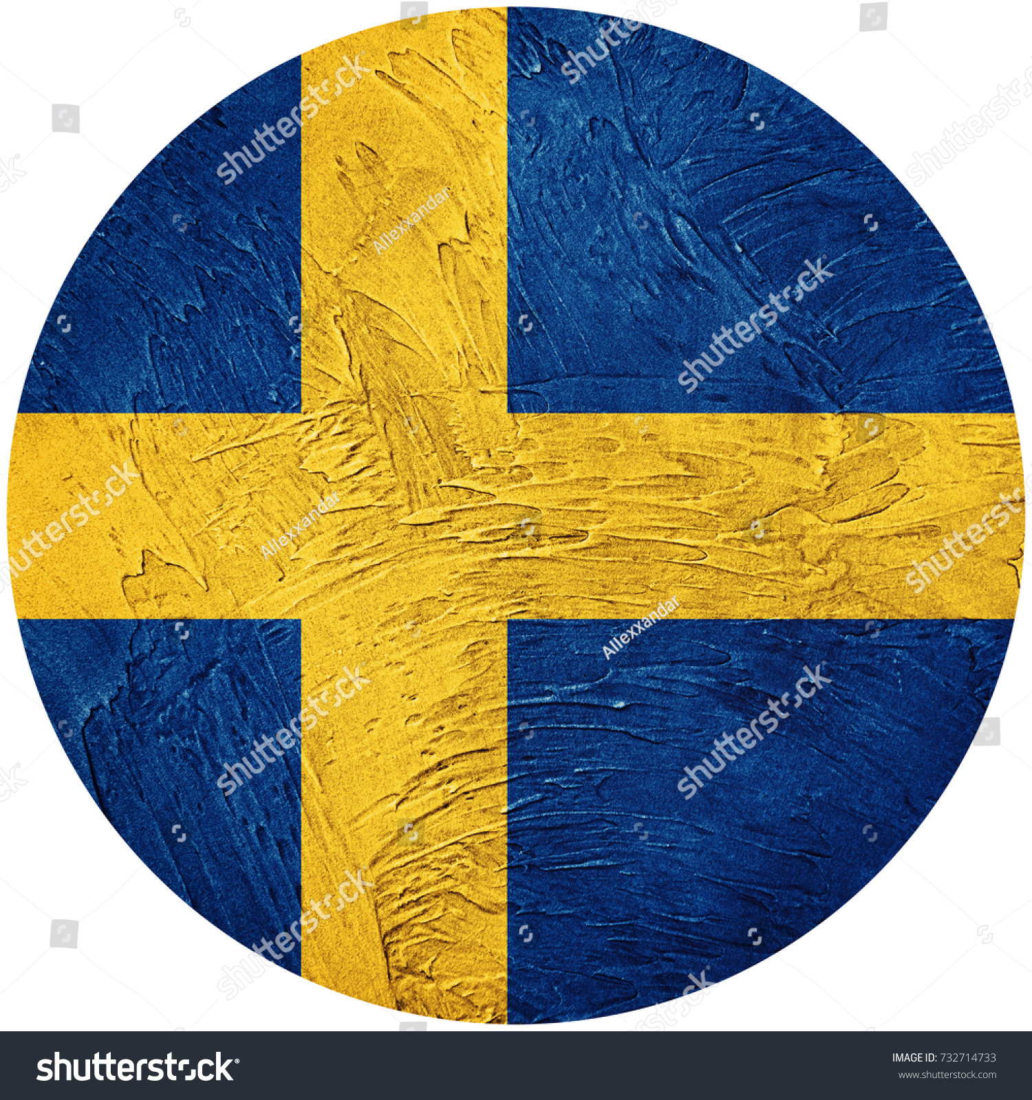 Grunge Sweden Flag Sweden Button Flag Stock Photo 732714733 ...