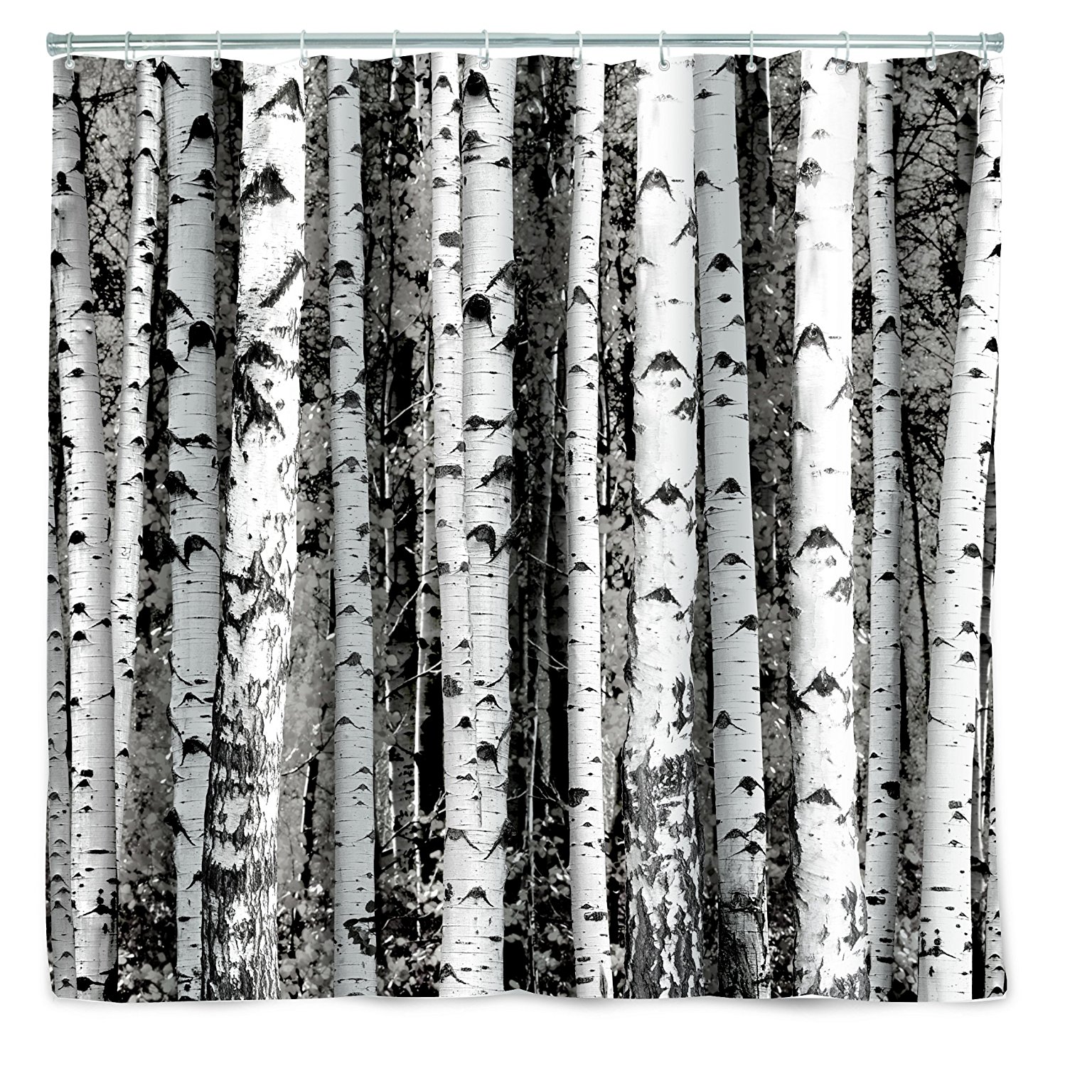 Amazon.com: Kikkerland Shower Curtain, Polyester, Birch: Home & Kitchen