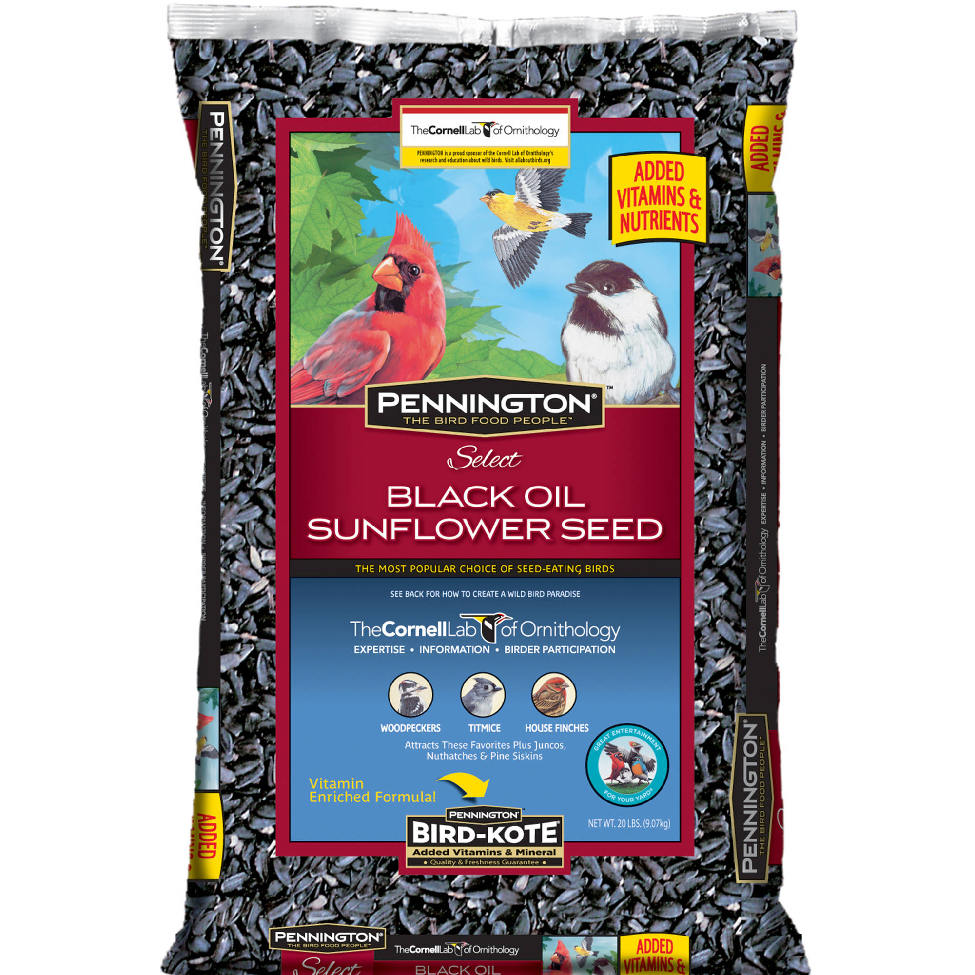 Pennington Select Black Oil Sunflower Seed Wild Bird Feed, 20 lbs ...