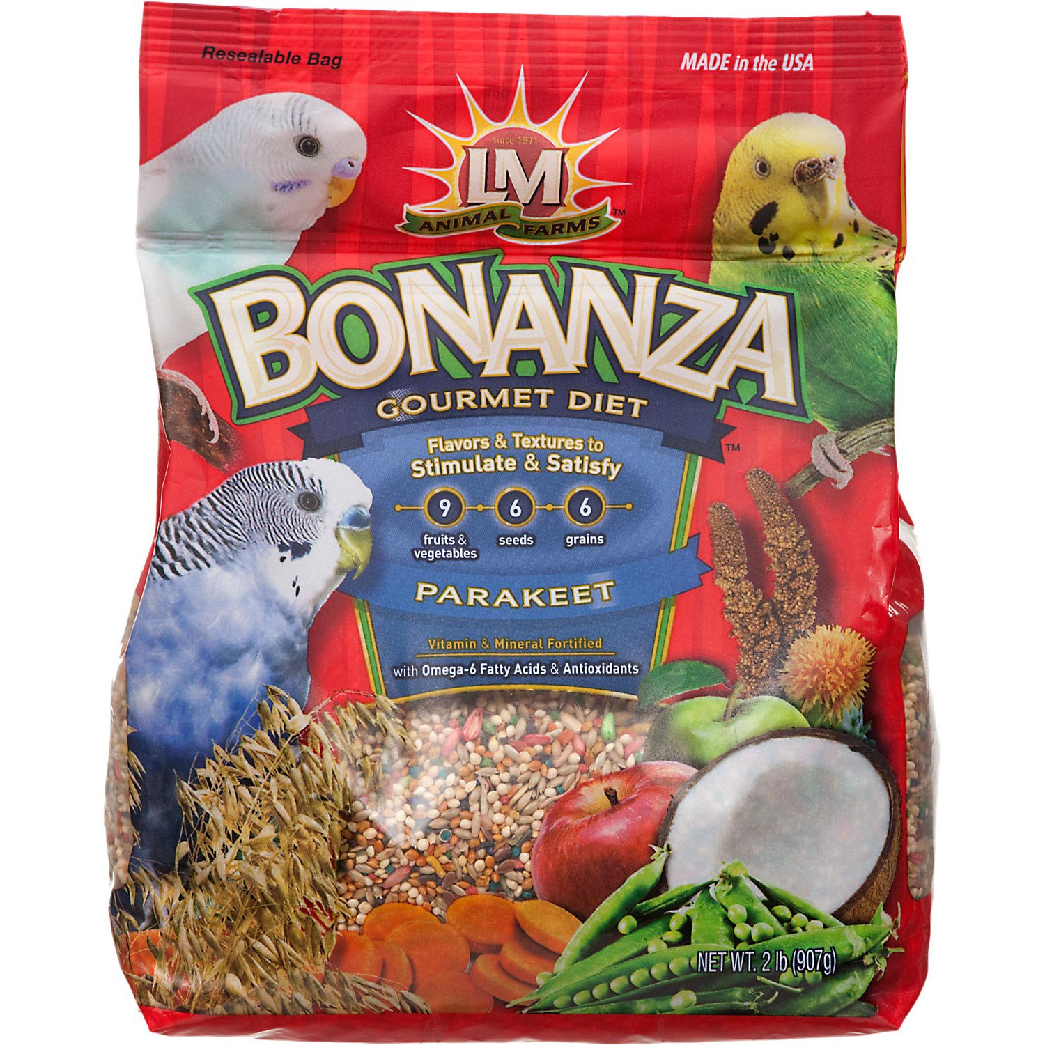 LM Animal Farms Bonanza Gourmet Diet Parakeet Bird Food | Petco