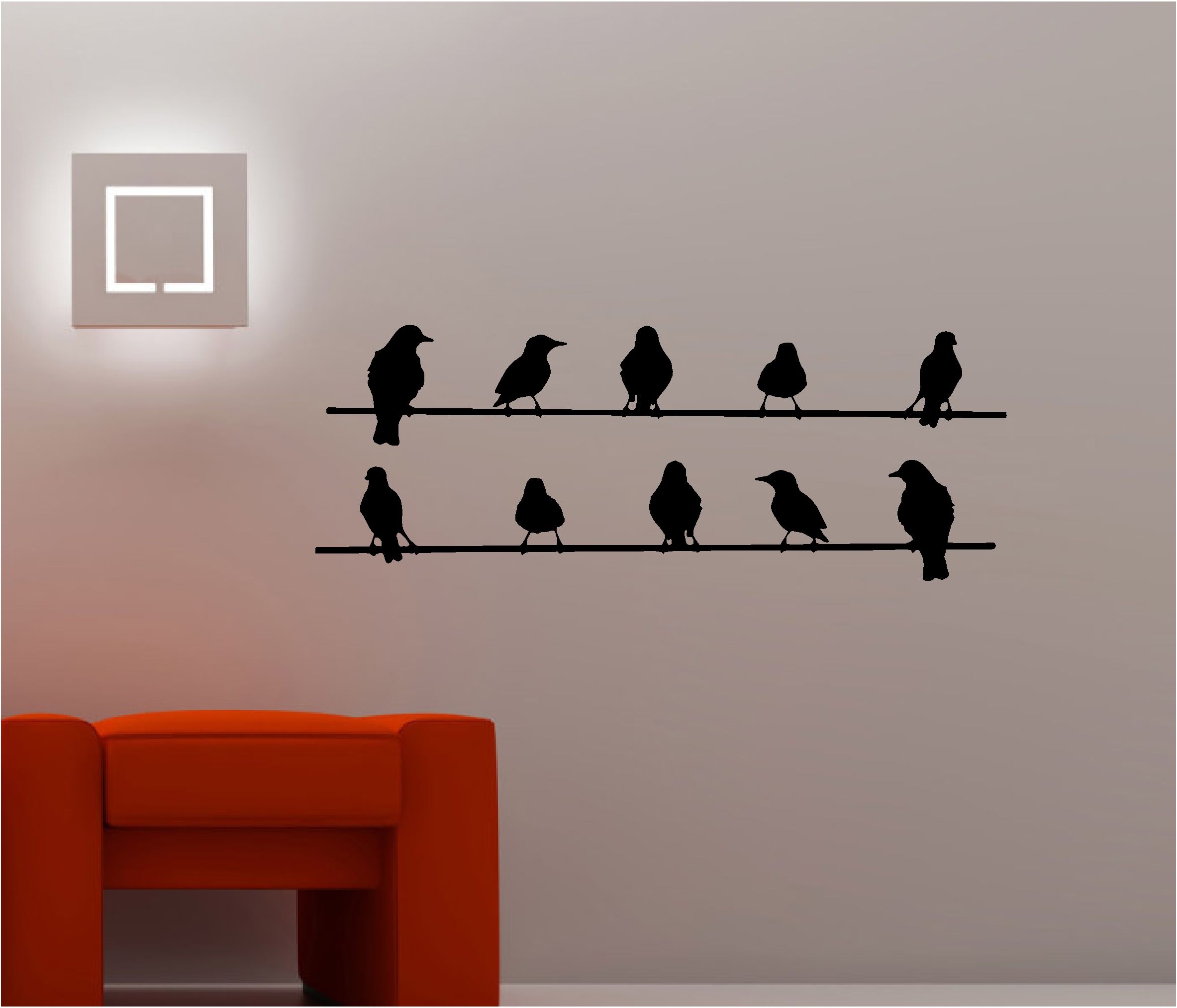 Depiction of Birds on Wire Wall Art Optimize Every Inch of Interior ...
