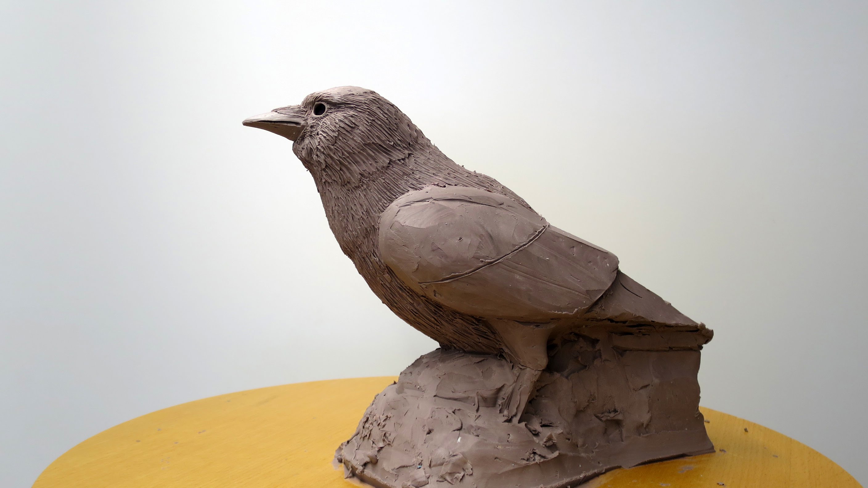 Sculpting a bird - Jackdaw - YouTube