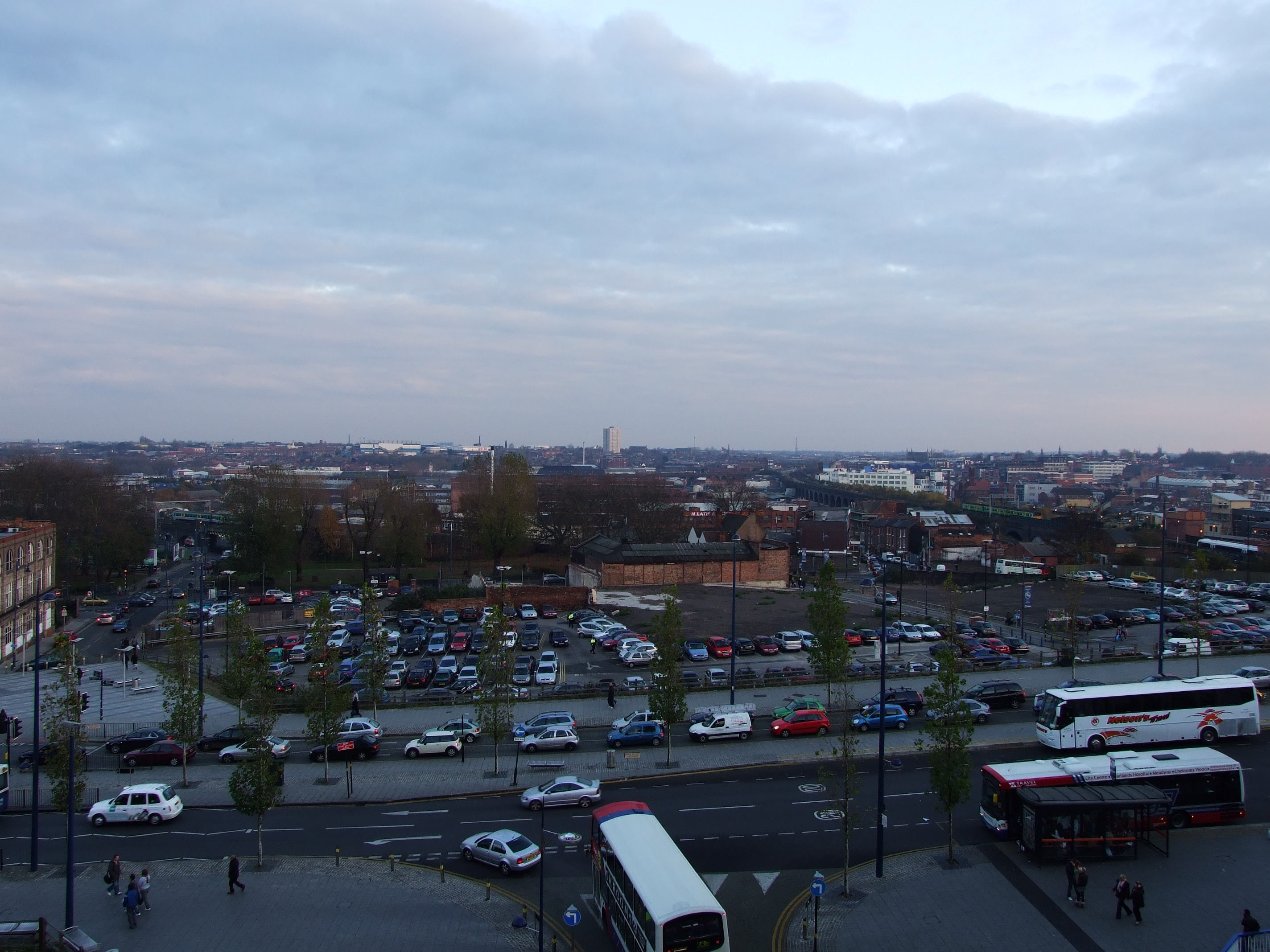 Birmingham skyline, Birmingham, Bus, Cars, Centre, HQ Photo