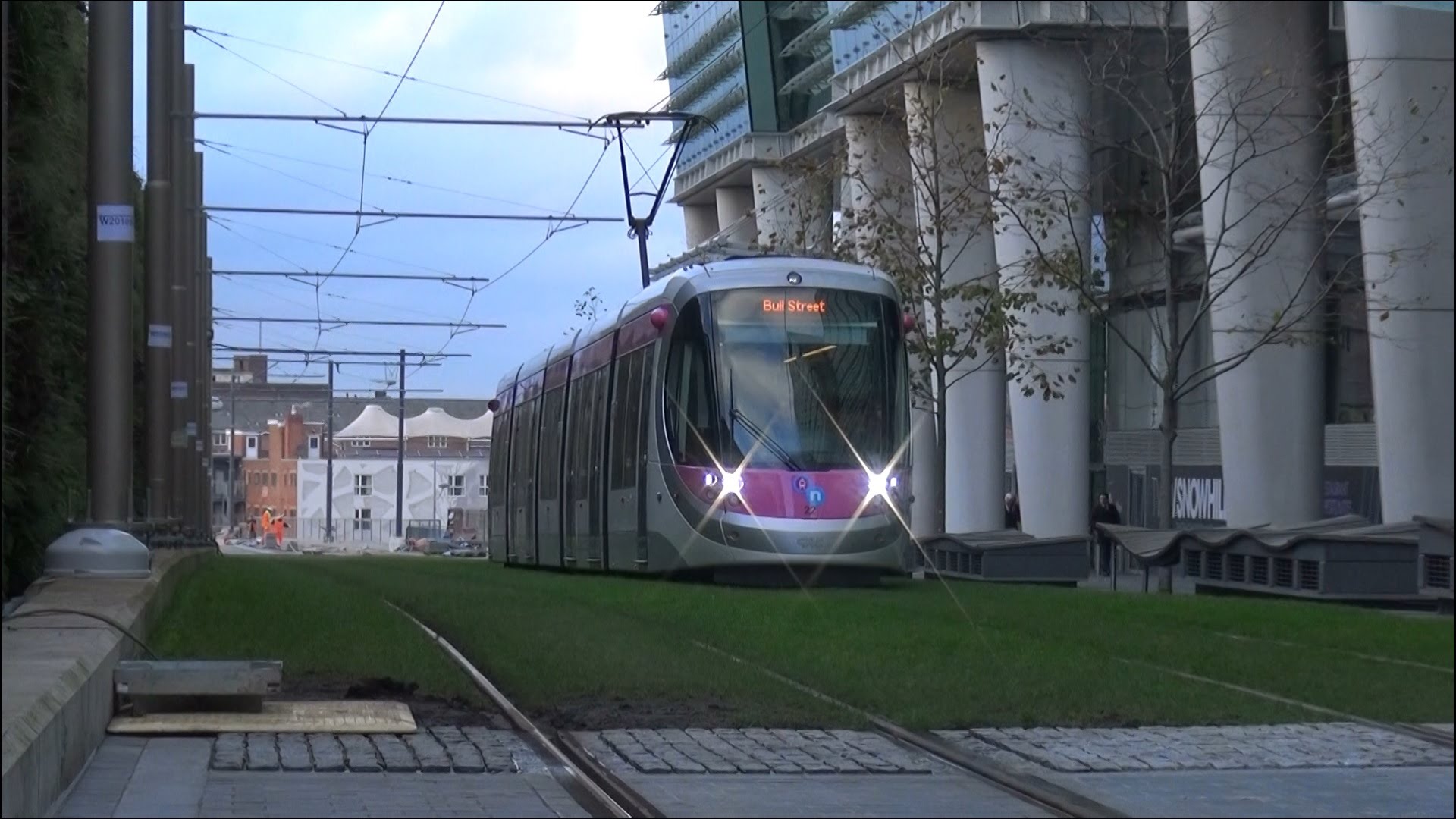 Midland Metro tram extension into Birmingham, part 1, 07/12/15 - YouTube