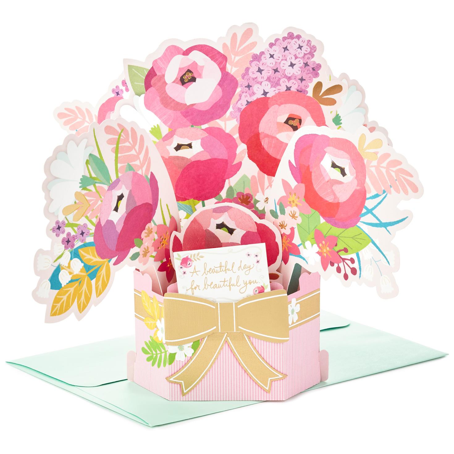 Blossoming Flower Bouquet Pop Up Birthday Card - Greeting Cards ...