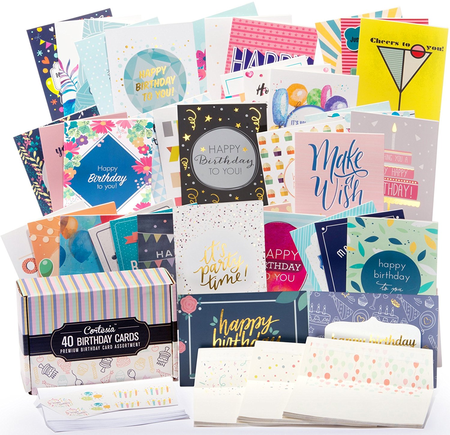 Amazon.com : Happy Birthday Cards Bulk Premium Assortment - 40 ...