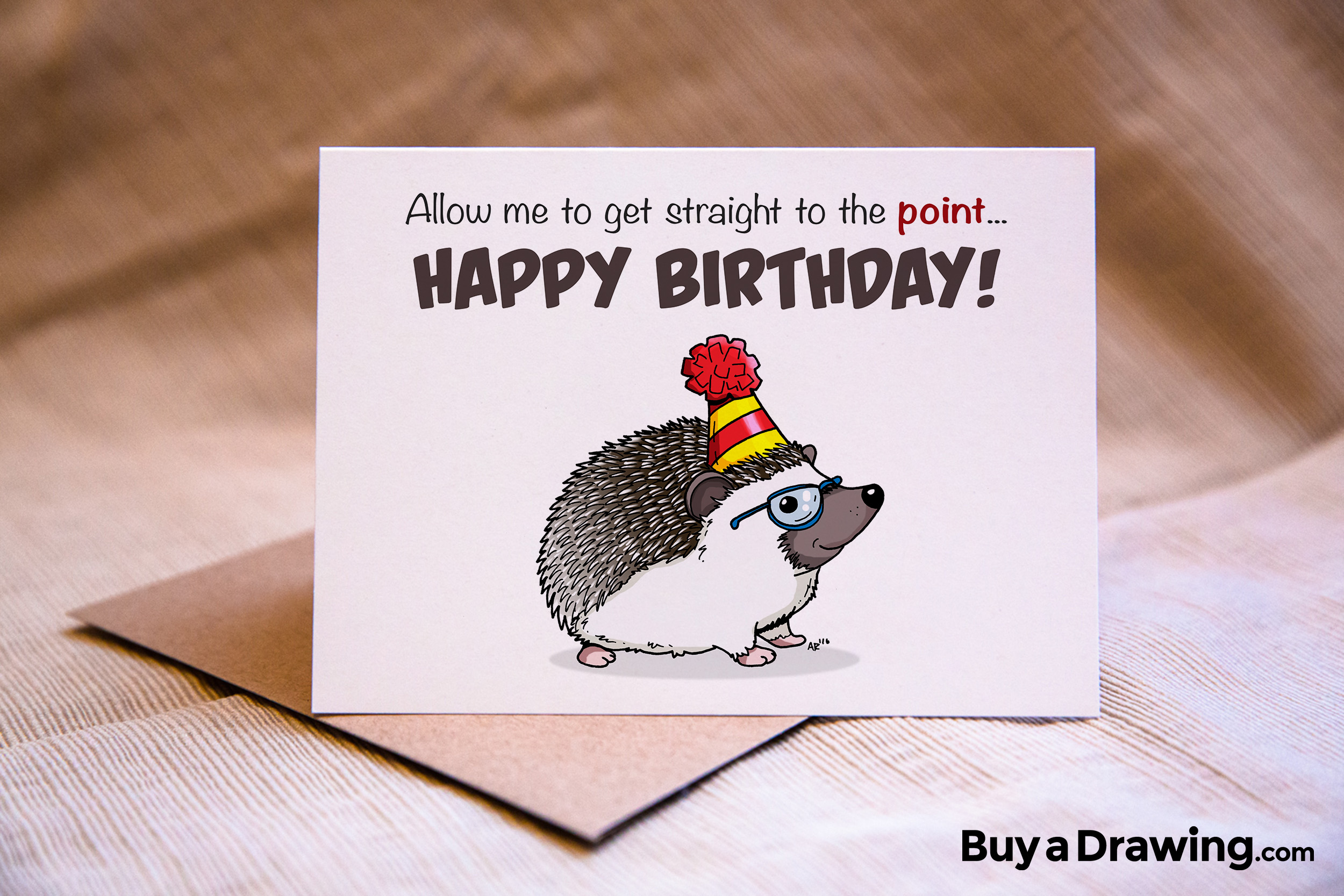 Hedgehog Birthday Card - Get to the Point BDay Card