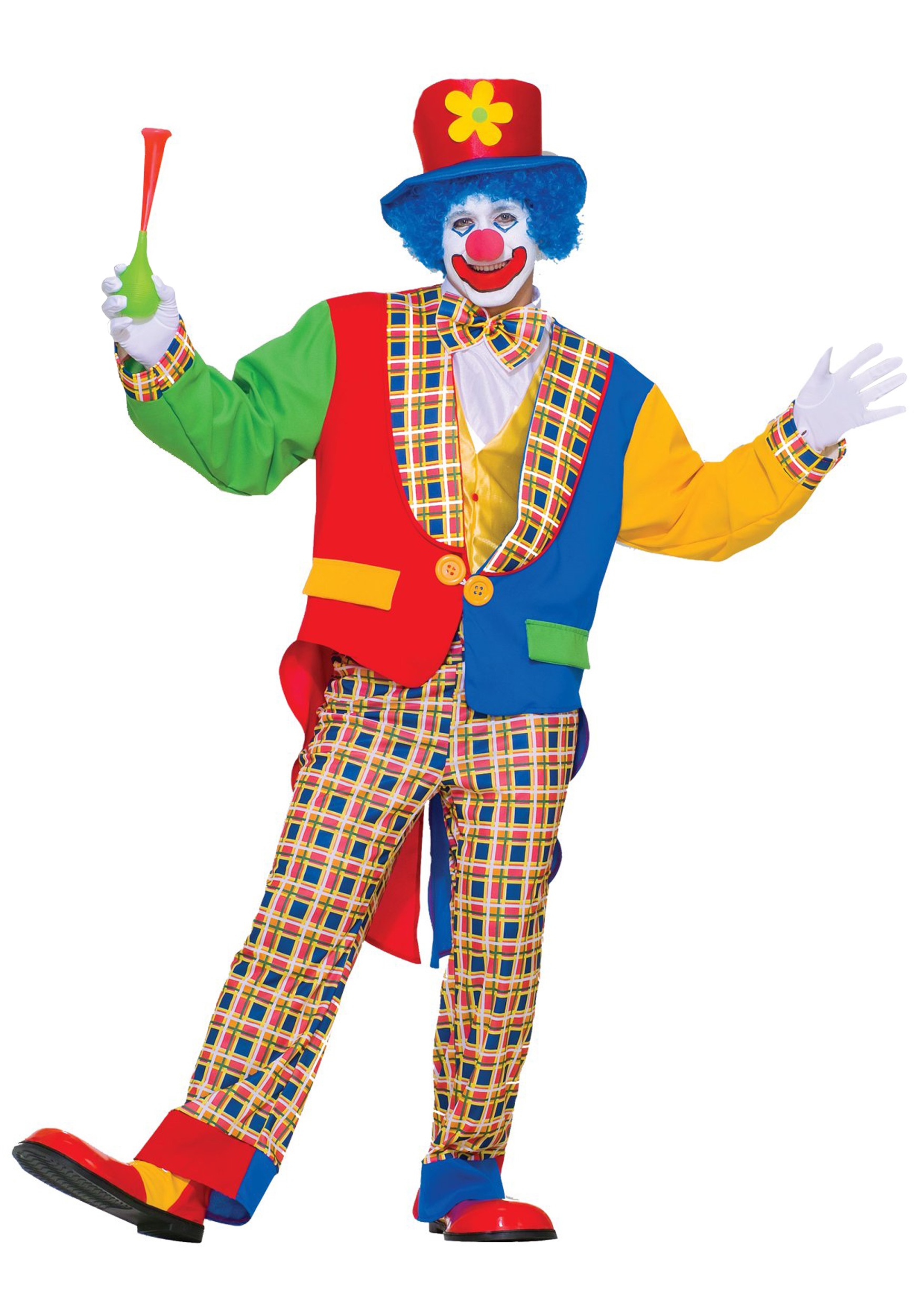 Adult Birthday Clown Costume - Men's Halloween Clown Costumes