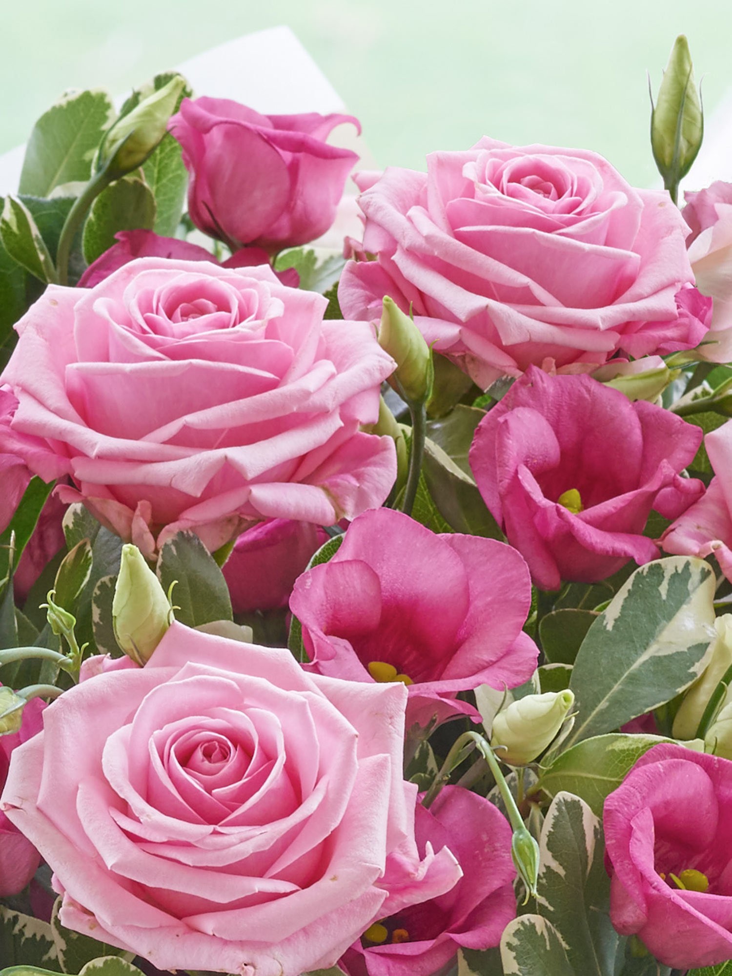 Happy Birthday Pink Lisianthus & Rose Hand-tied
