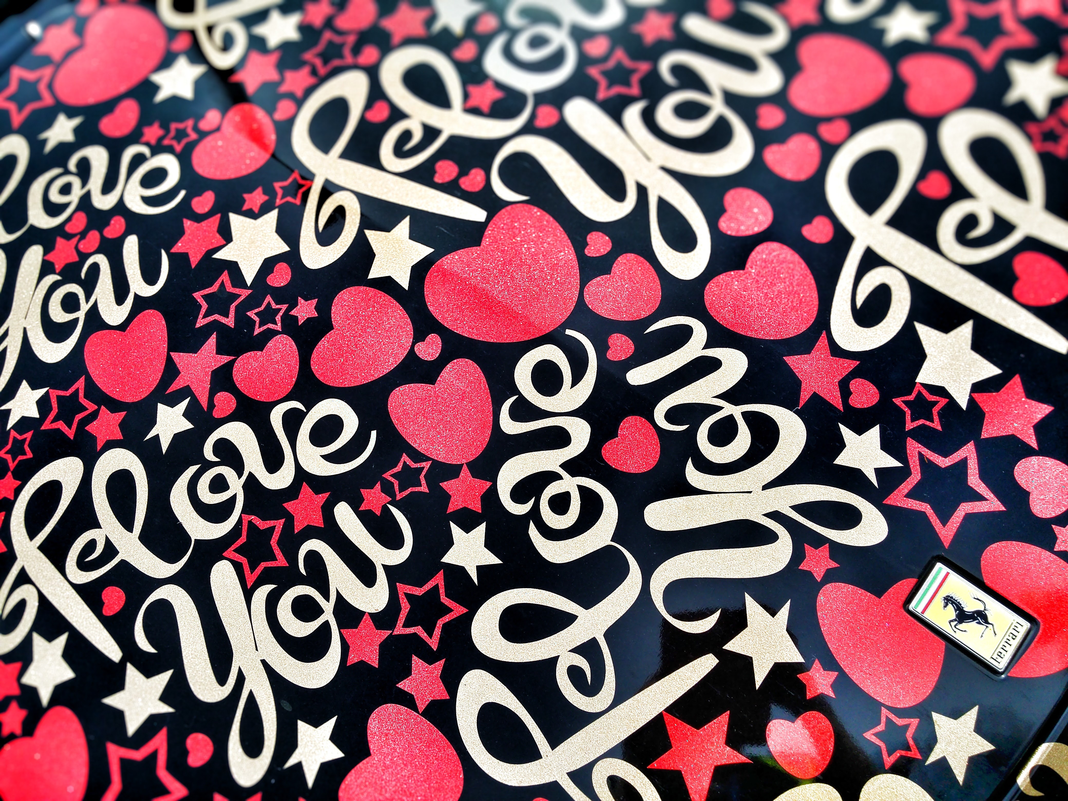 Black and Multicolored I Love You Heart Printed Textile, Abstract, Love, Vector, Texture, HQ Photo