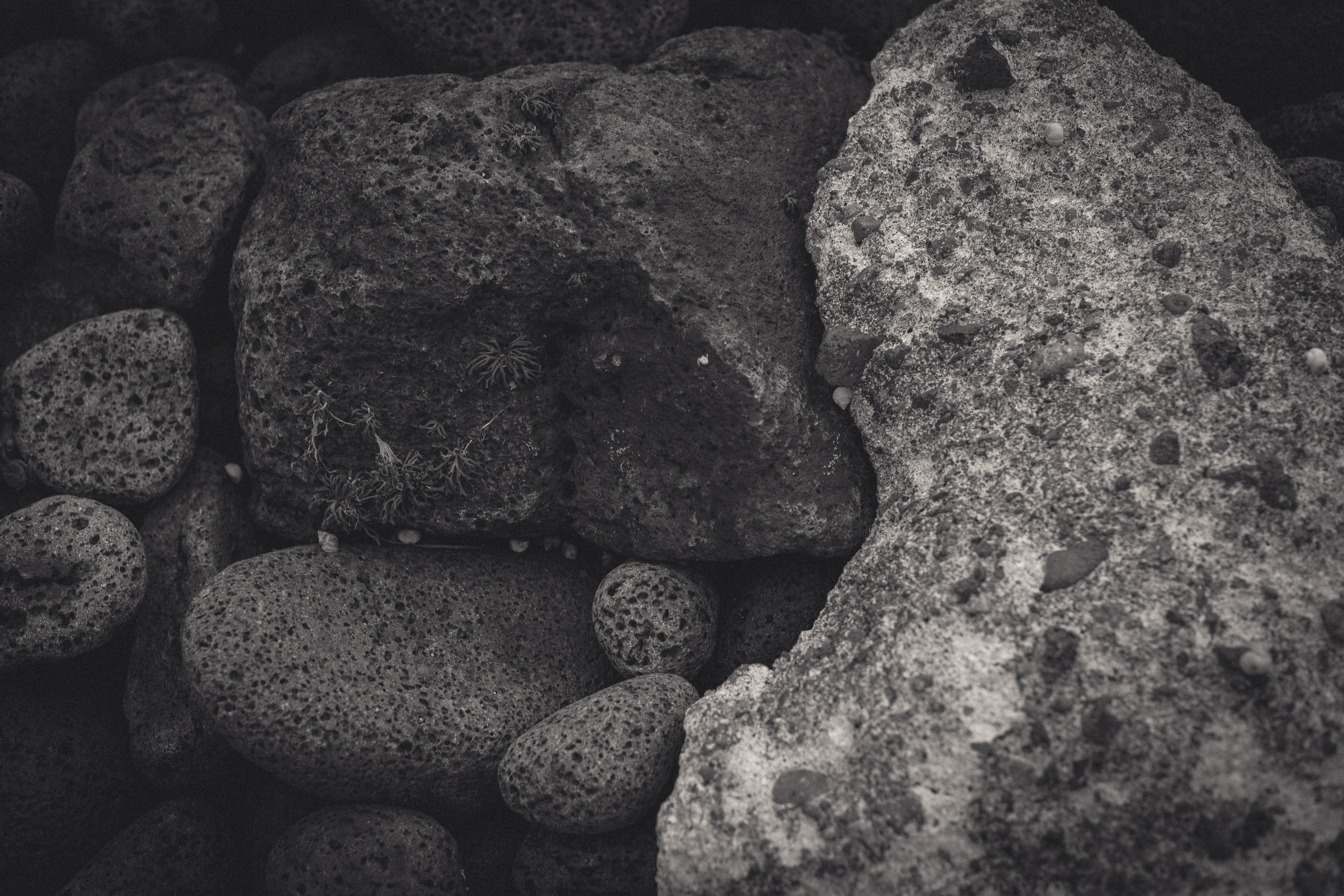 Black and White Boulders, Black, Boulders, Gray, Grayscale, HQ Photo