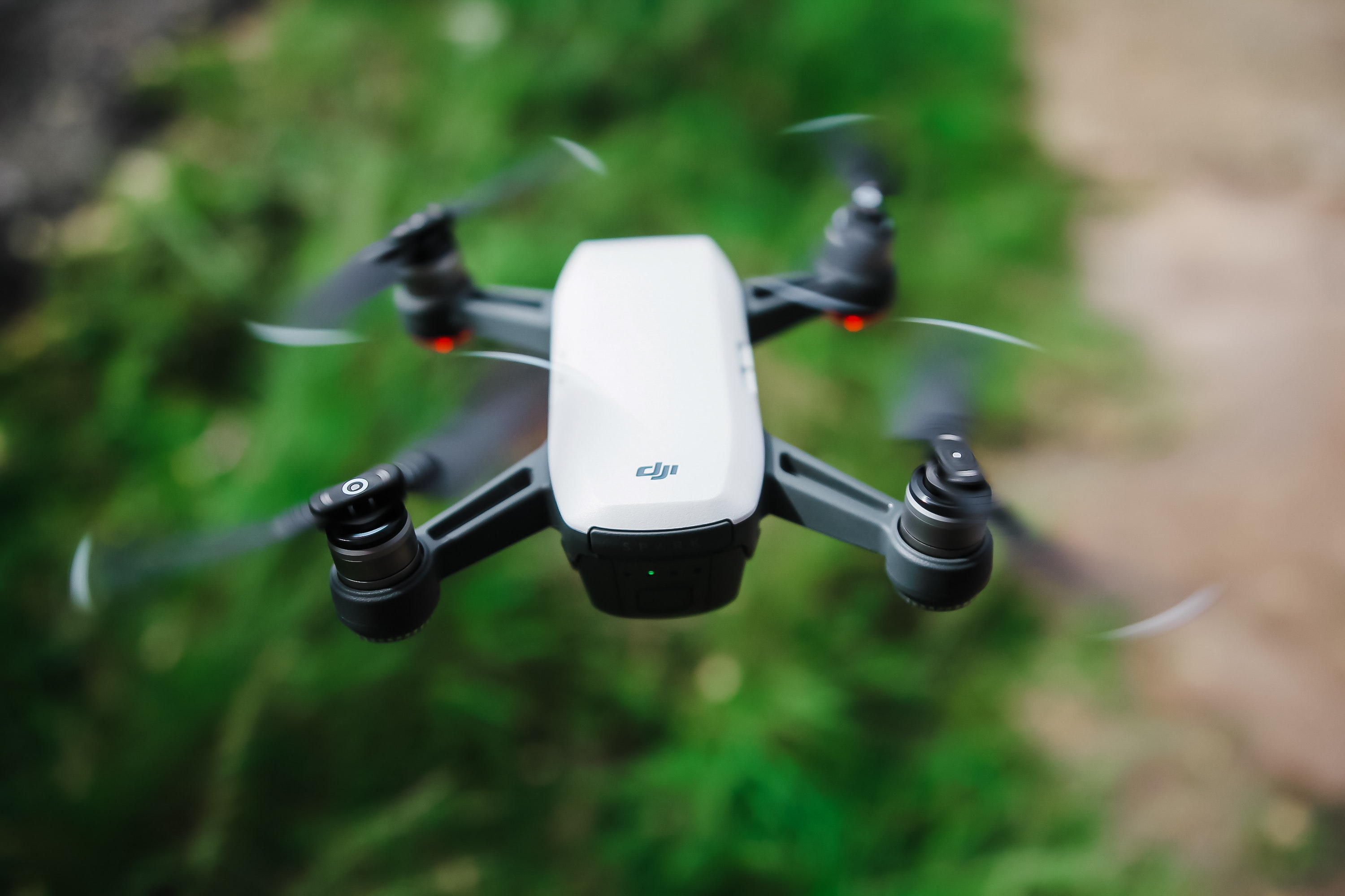 Black and white quadcopter drone photo