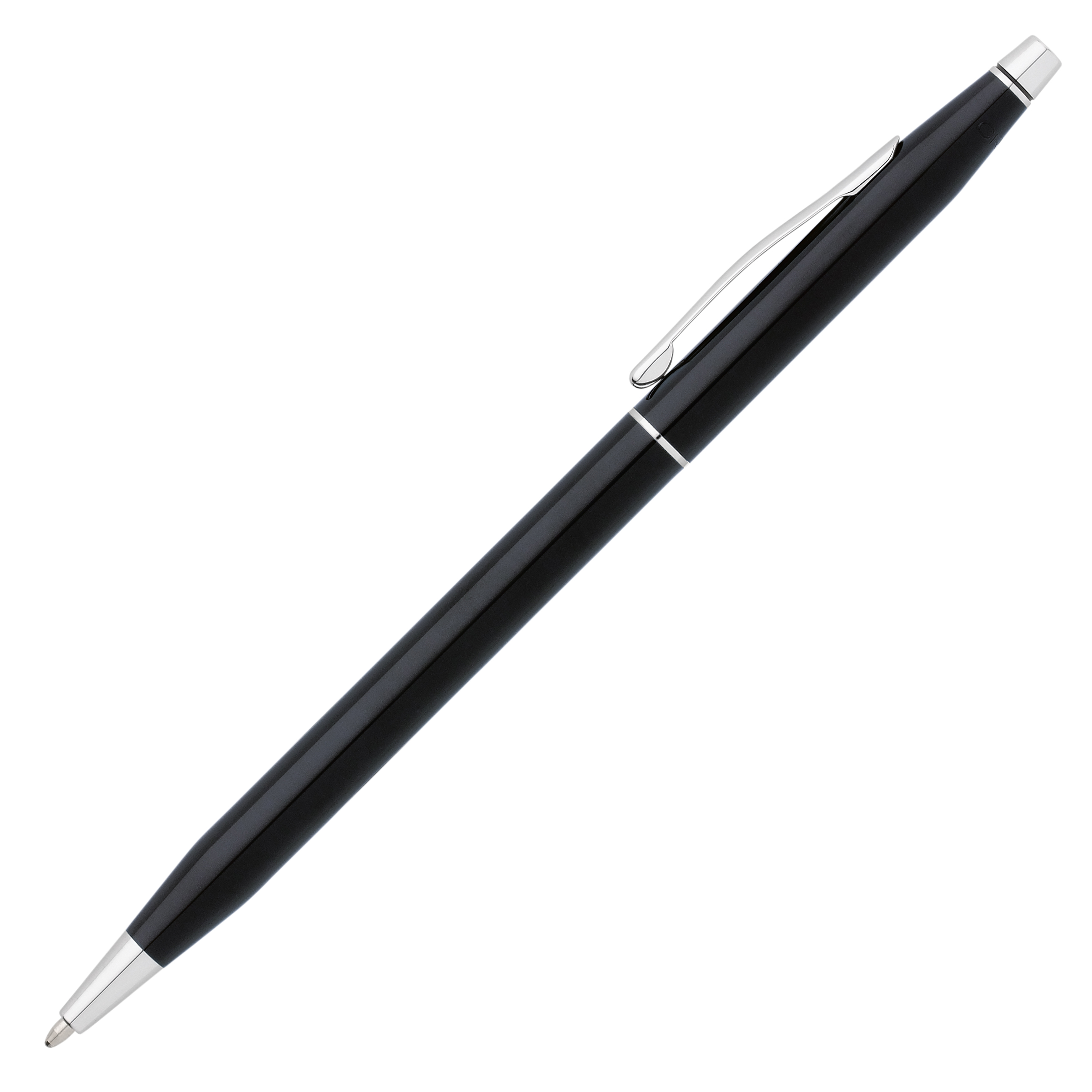 AT0082-77 Classic Black Lacquer Cross Ballpoint Pen Engraved