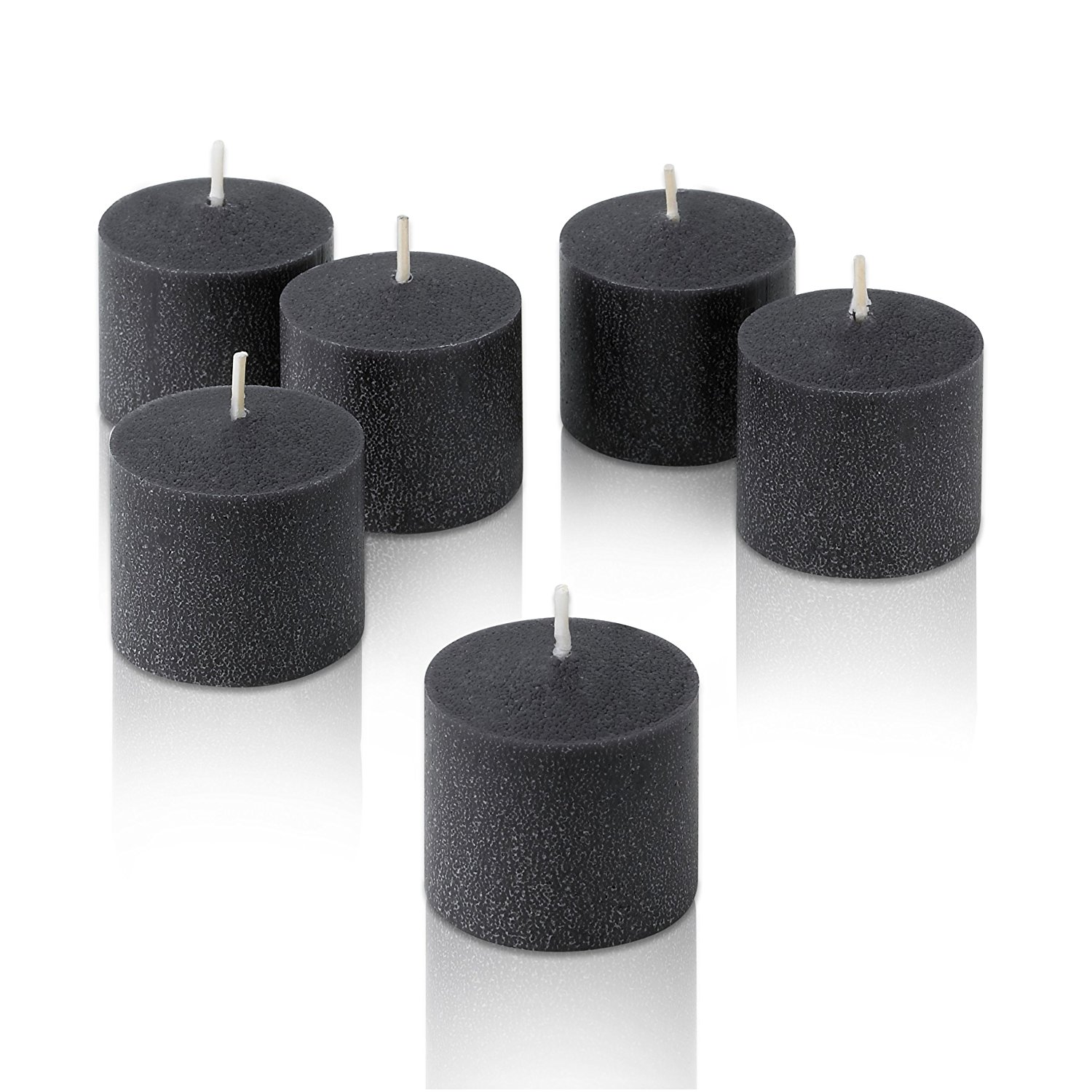 Amazon.com: 10 Hour Black Unscented Votive Candles Set of 12 Made in ...