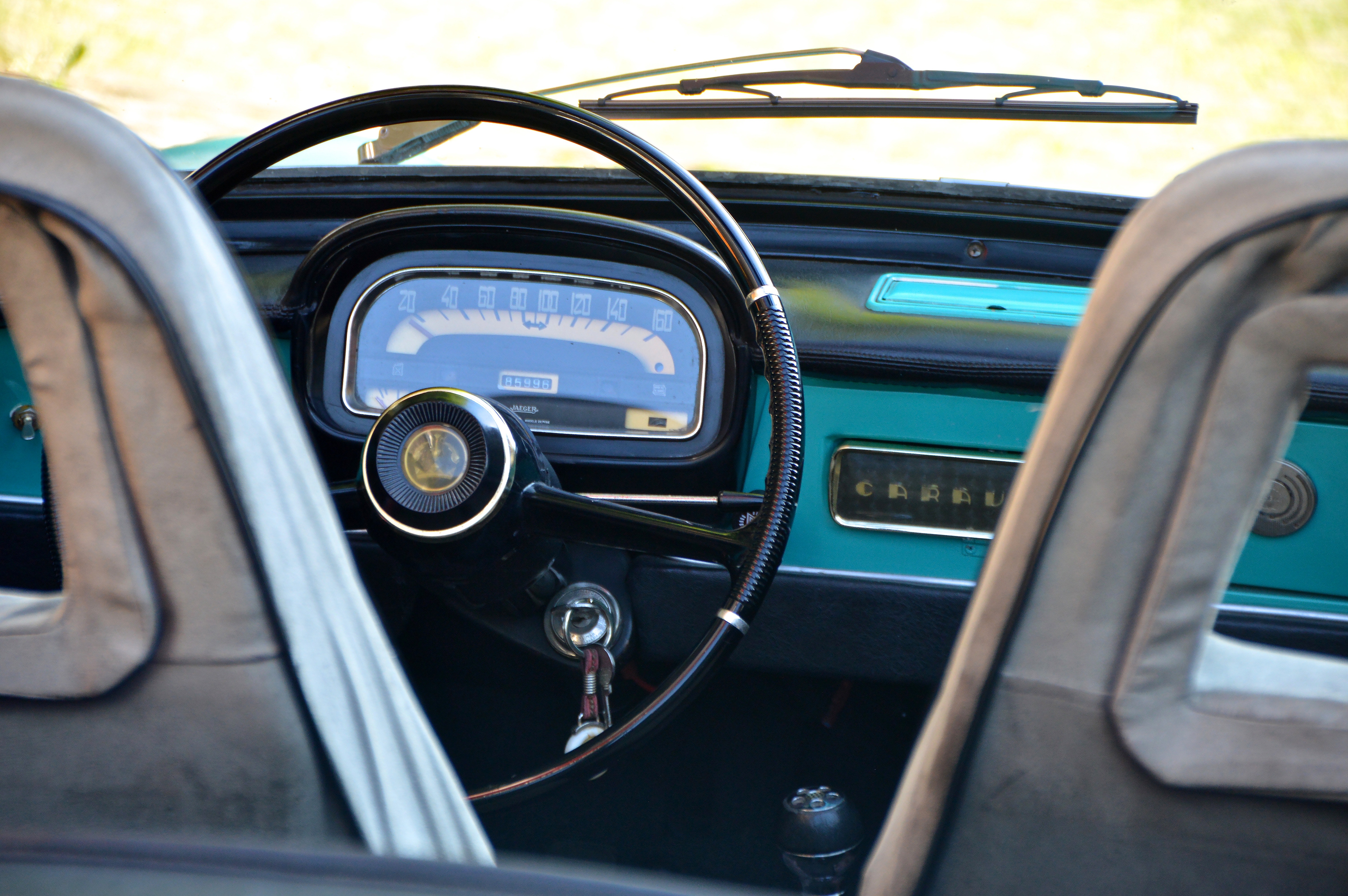 Black car steering wheel photo