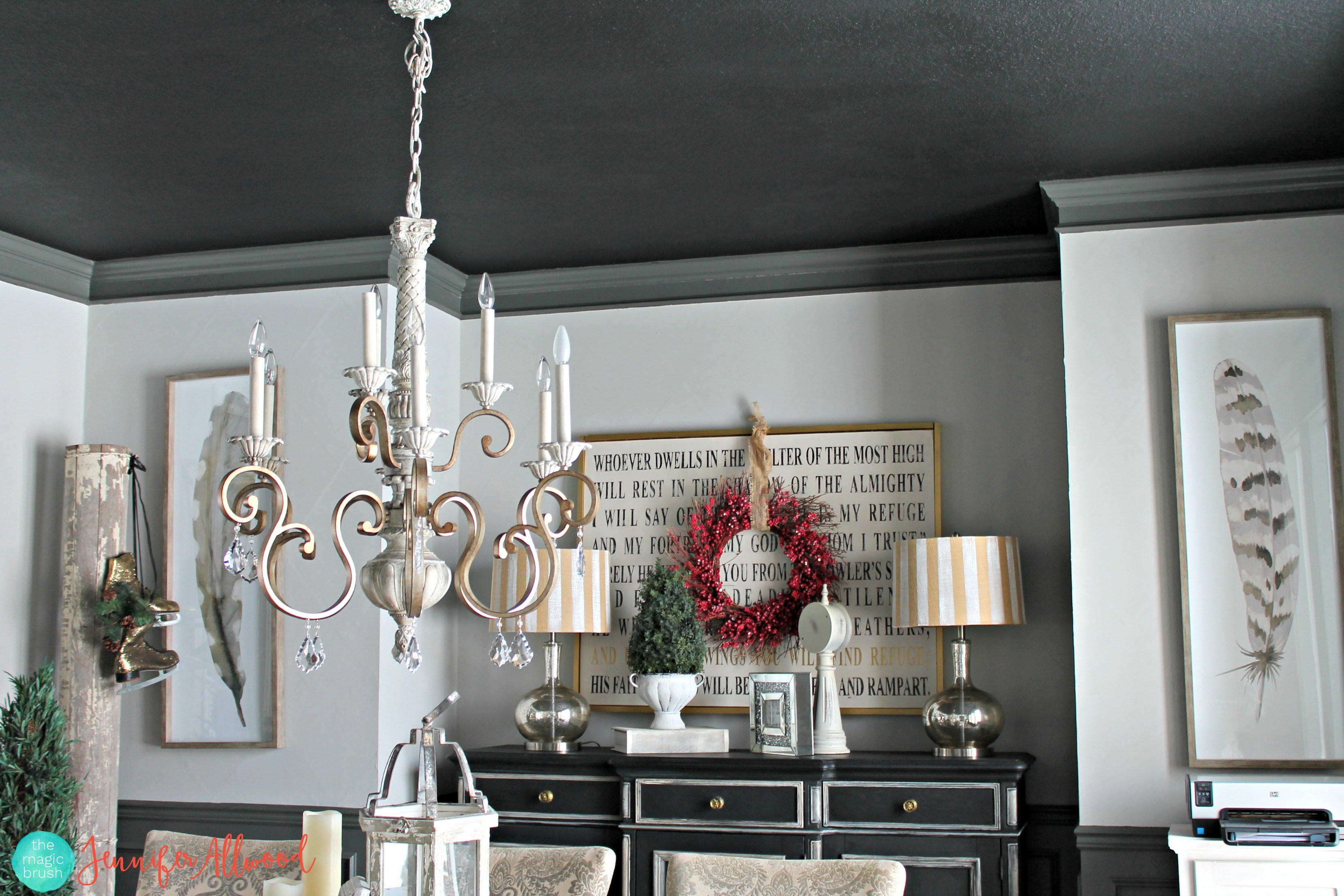 Painted Black Ceiling in the Dining Room | Magic Brush
